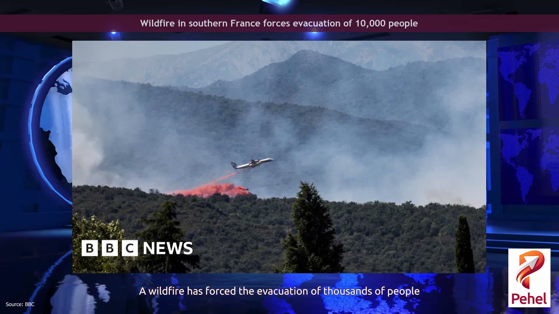 Wildfire in southern France forces evacuation of 10,000 people
