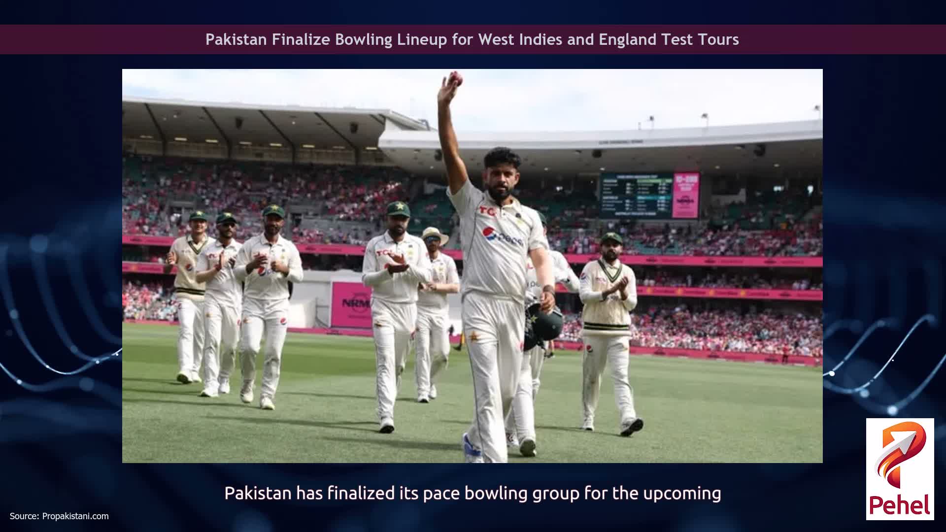 Pakistan Finalize Bowling Lineup for West Indies and England Test Tours