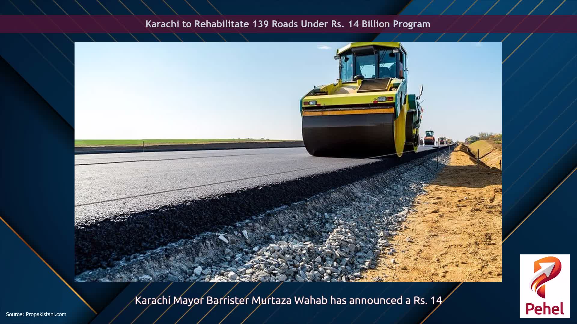 Karachi to Rehabilitate 139 Roads Under Rs. 14 Billion Program