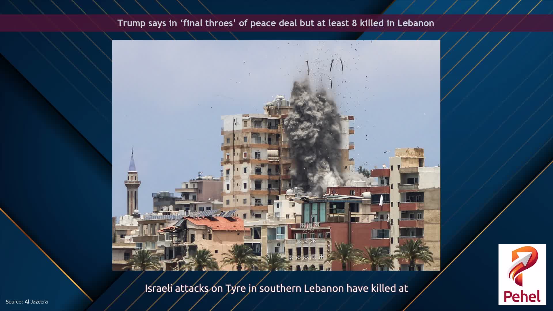 Trump says in ‘final throes’ of peace deal but at least 8 killed in Lebanon