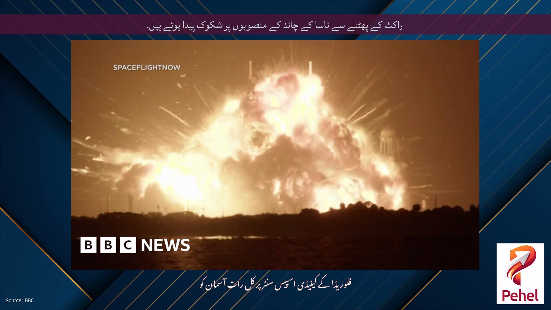 راکٹ کے پھٹنے سے ناسا کے چاند کے منصوبوں پر شکوک پیدا ہوتے ہیں۔