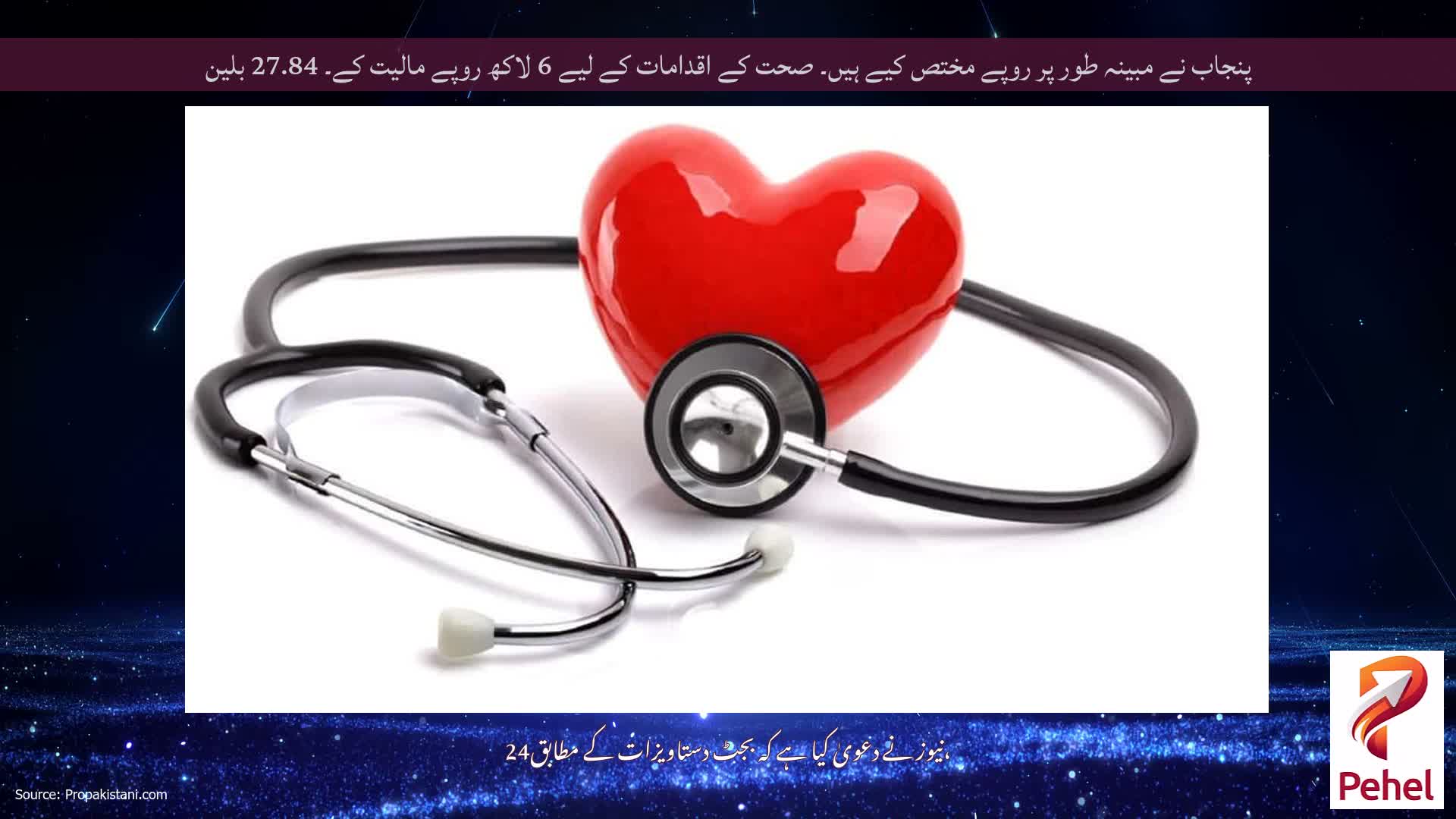 پنجاب نے مبینہ طور پر روپے مختص کیے ہیں۔ صحت کے اقدامات کے لیے 6 لاکھ روپے مالیت کے۔ 27.84 بلین