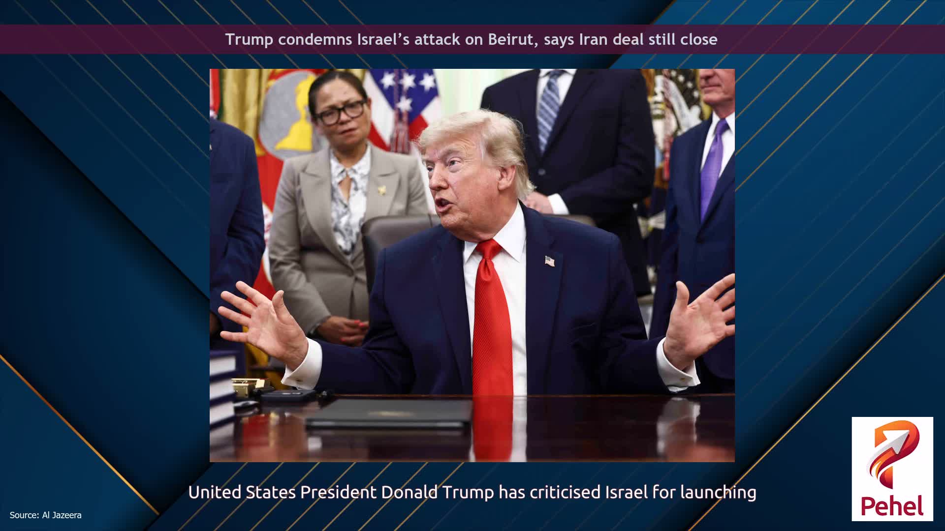 Trump condemns Israel’s attack on Beirut, says Iran deal still close