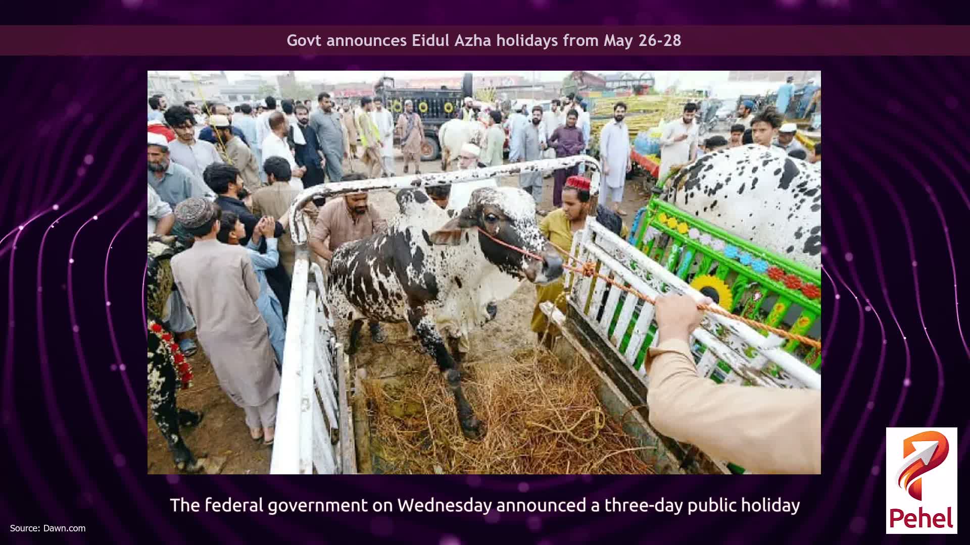 Govt announces Eidul Azha holidays from May 26-28