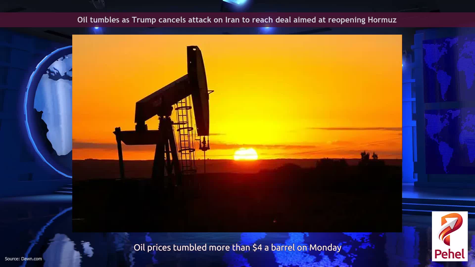 Oil tumbles as Trump cancels attack on Iran to reach deal aimed at reopening Hormuz