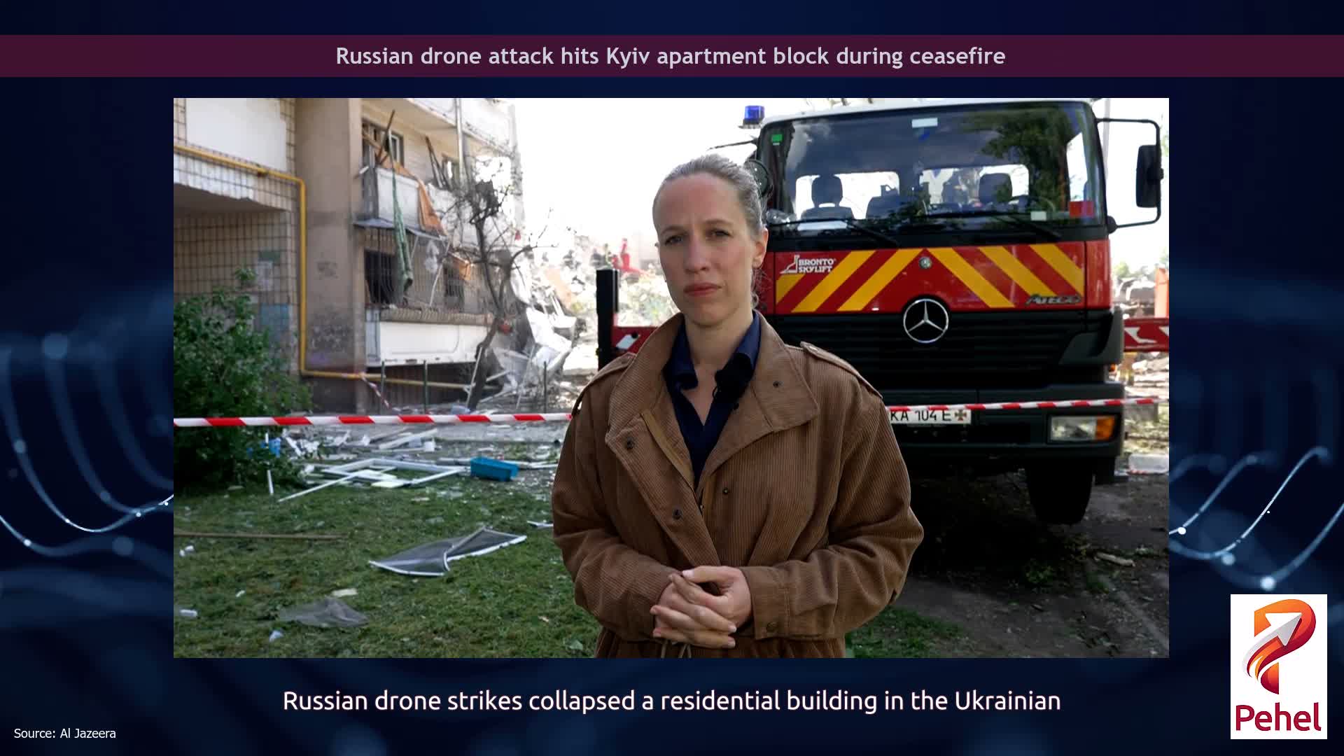 Russian drone attack hits Kyiv apartment block during ceasefire