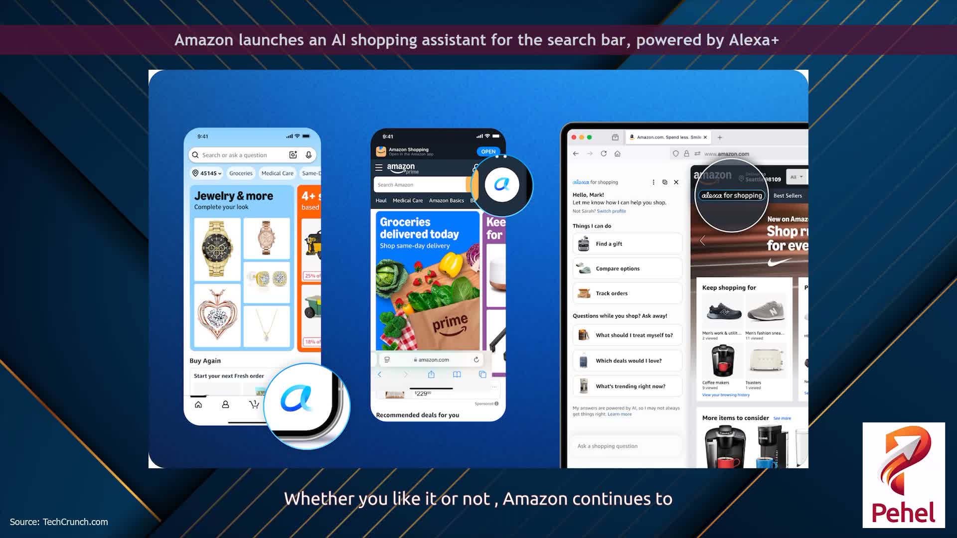 Amazon launches an AI shopping assistant for the search bar, powered by Alexa+