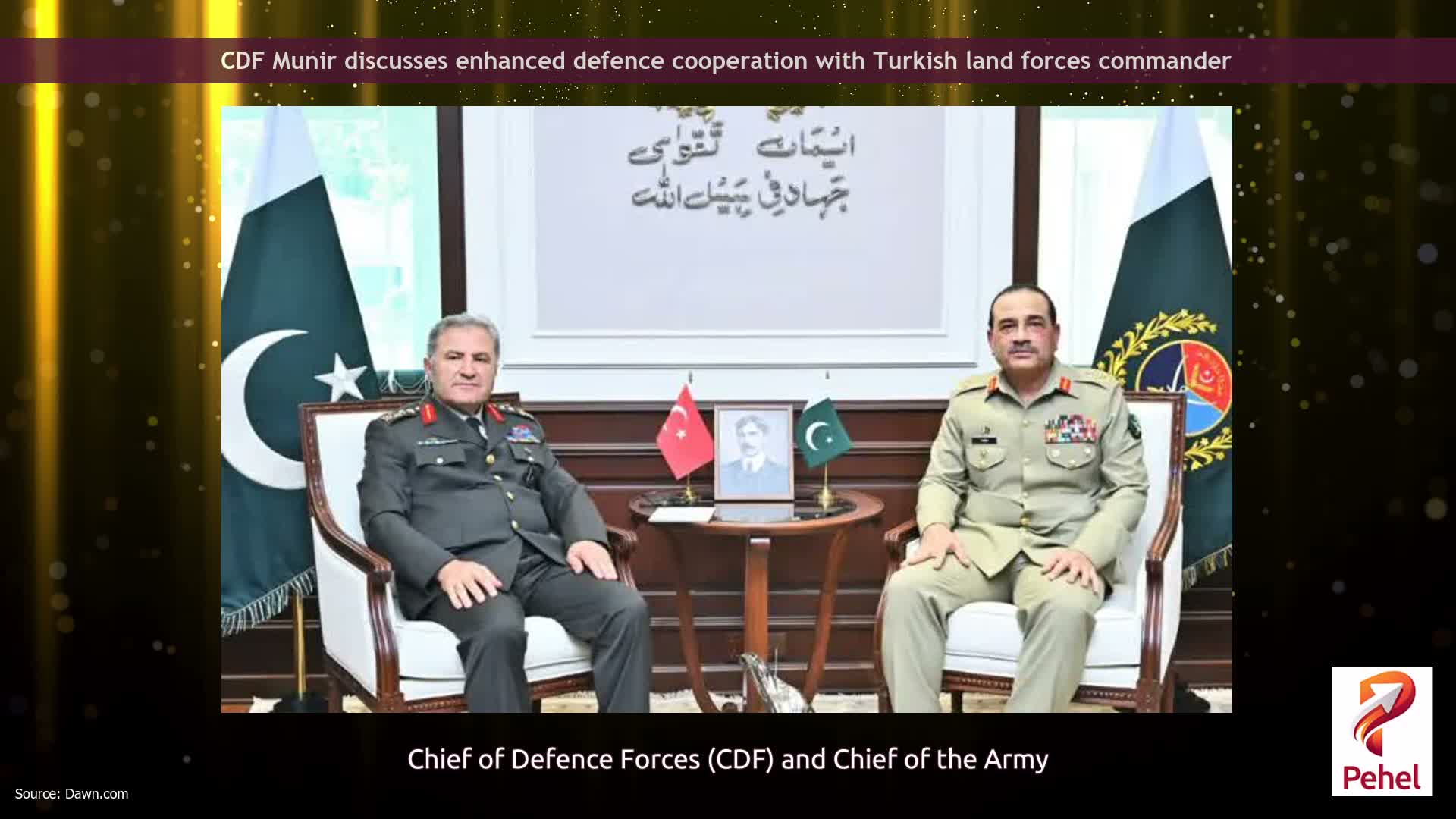 CDF Munir discusses enhanced defence cooperation with Turkish land forces commander