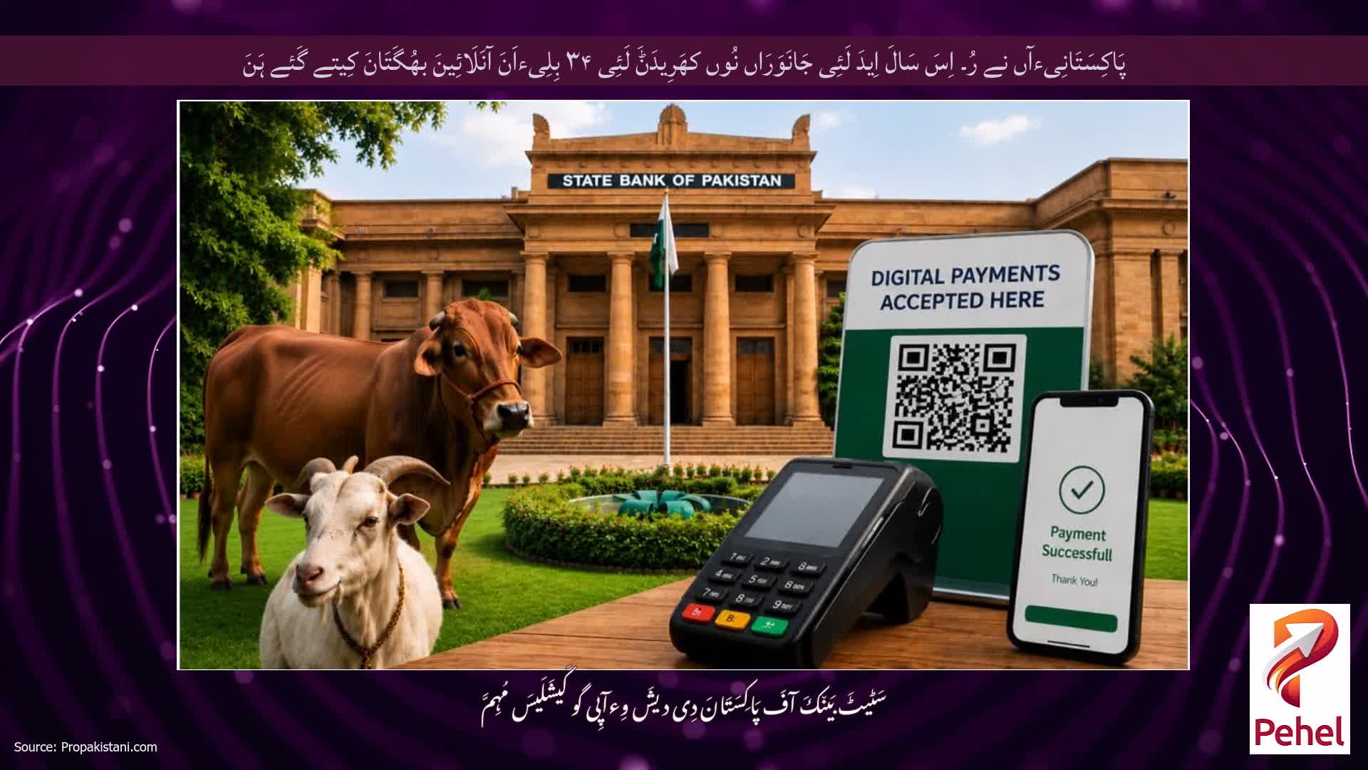 پَاکِسَتَانِیءآں نے رُ۔ اِسَ سَالَ اِیدَ لَئِی جَانَوَرَاں نُوں کھَرِیدَݨَ لَئِی ۳۴ بِلِیءاَنَ آنَلَائِینَ بھُگَتَانَ کِیتے گَئے ہَنَ