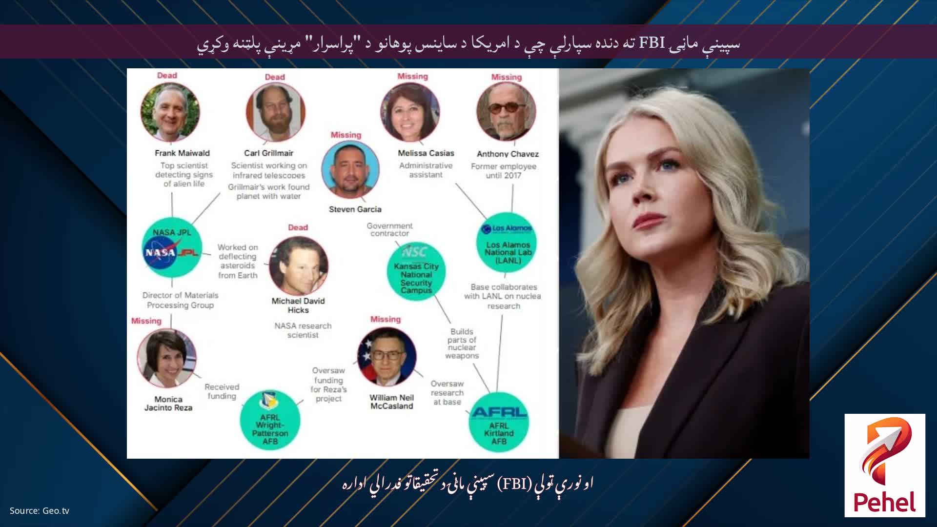 سپینې ماڼۍ FBI ته دنده سپارلې چې د امریکا د ساینس پوهانو د "پراسرار" مړینې پلټنه وکړي