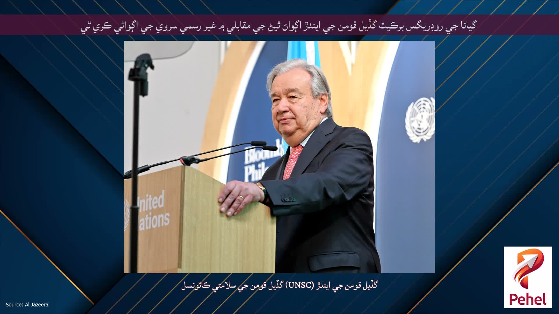 گيانا جي روڊريگس برڪيٽ گڏيل قومن جي ايندڙ اڳواڻ ٿيڻ جي مقابلي ۾ غير رسمي سروي جي اڳواڻي ڪري ٿي
