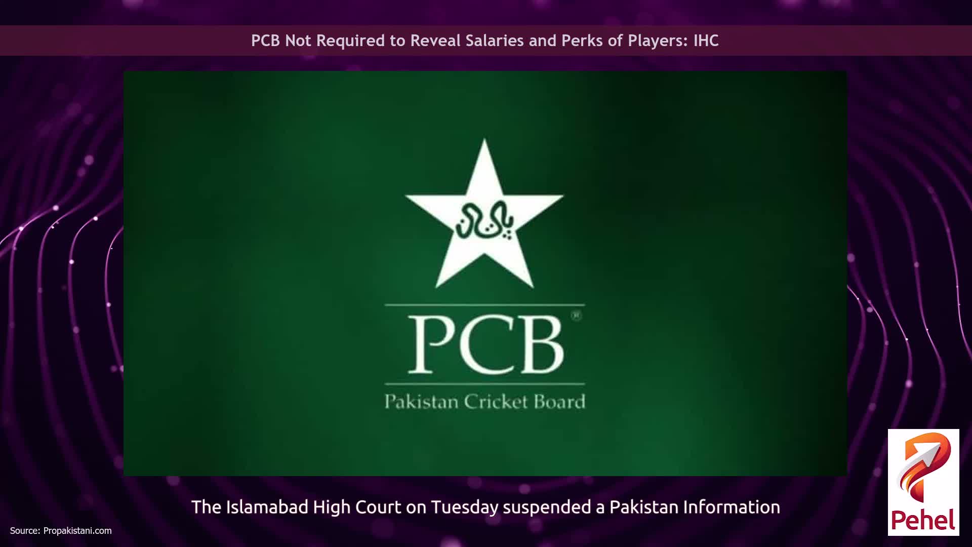 PCB Not Required to Reveal Salaries and Perks of Players: IHC