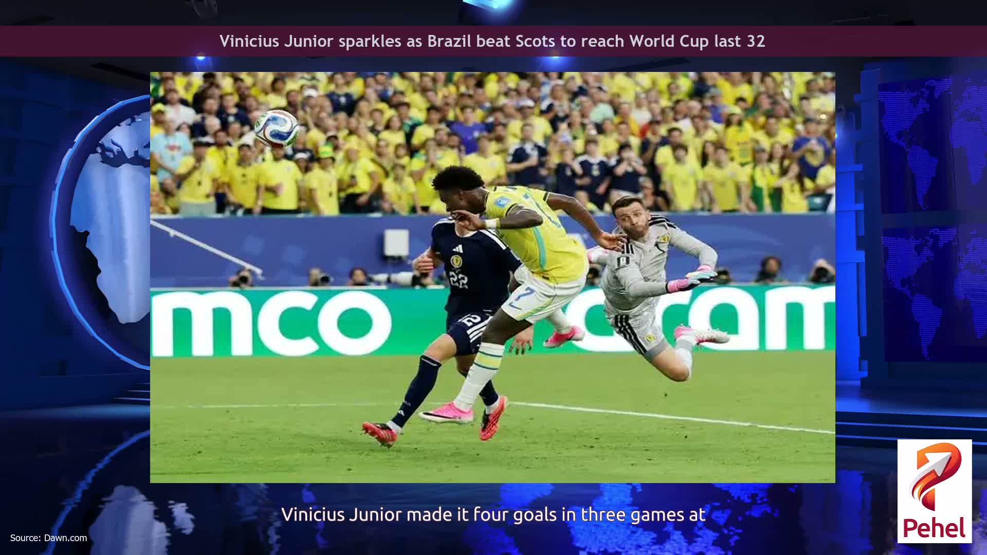 Vinicius Junior sparkles as Brazil beat Scots to reach World Cup last 32