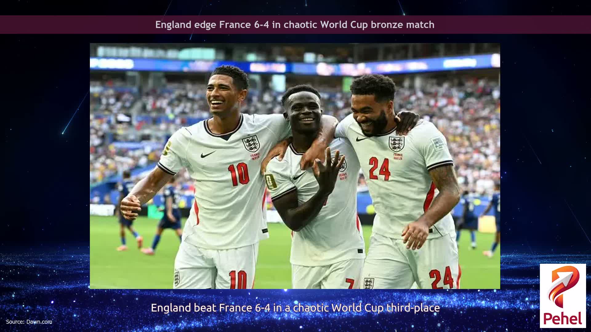 England edge France 6-4 in chaotic World Cup bronze match