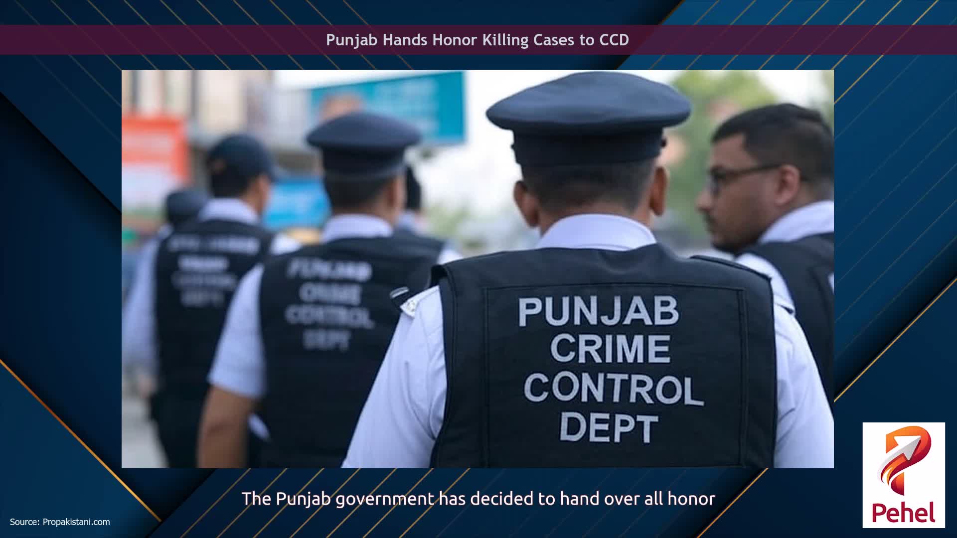 Punjab Hands Honor Killing Cases to CCD
