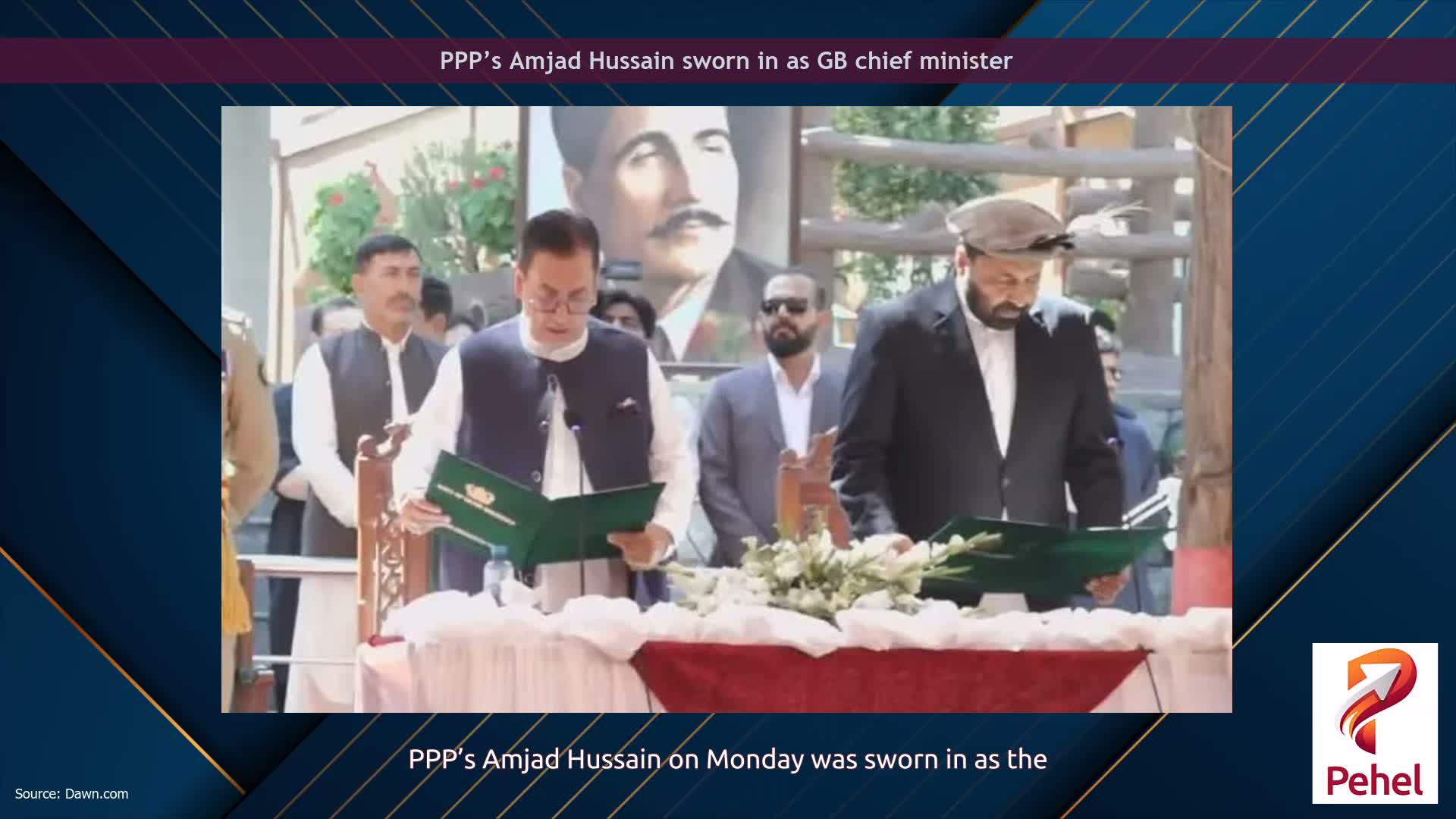 PPP’s Amjad Hussain sworn in as GB chief minister