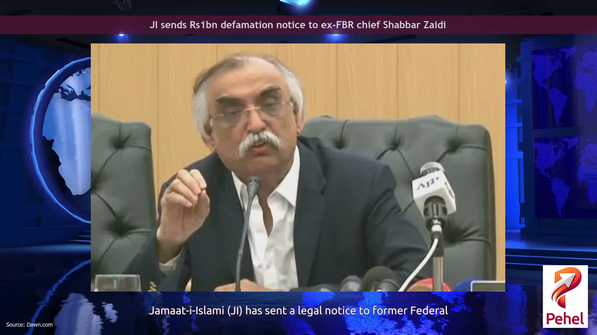JI sends Rs1bn defamation notice to ex-FBR chief Shabbar Zaidi