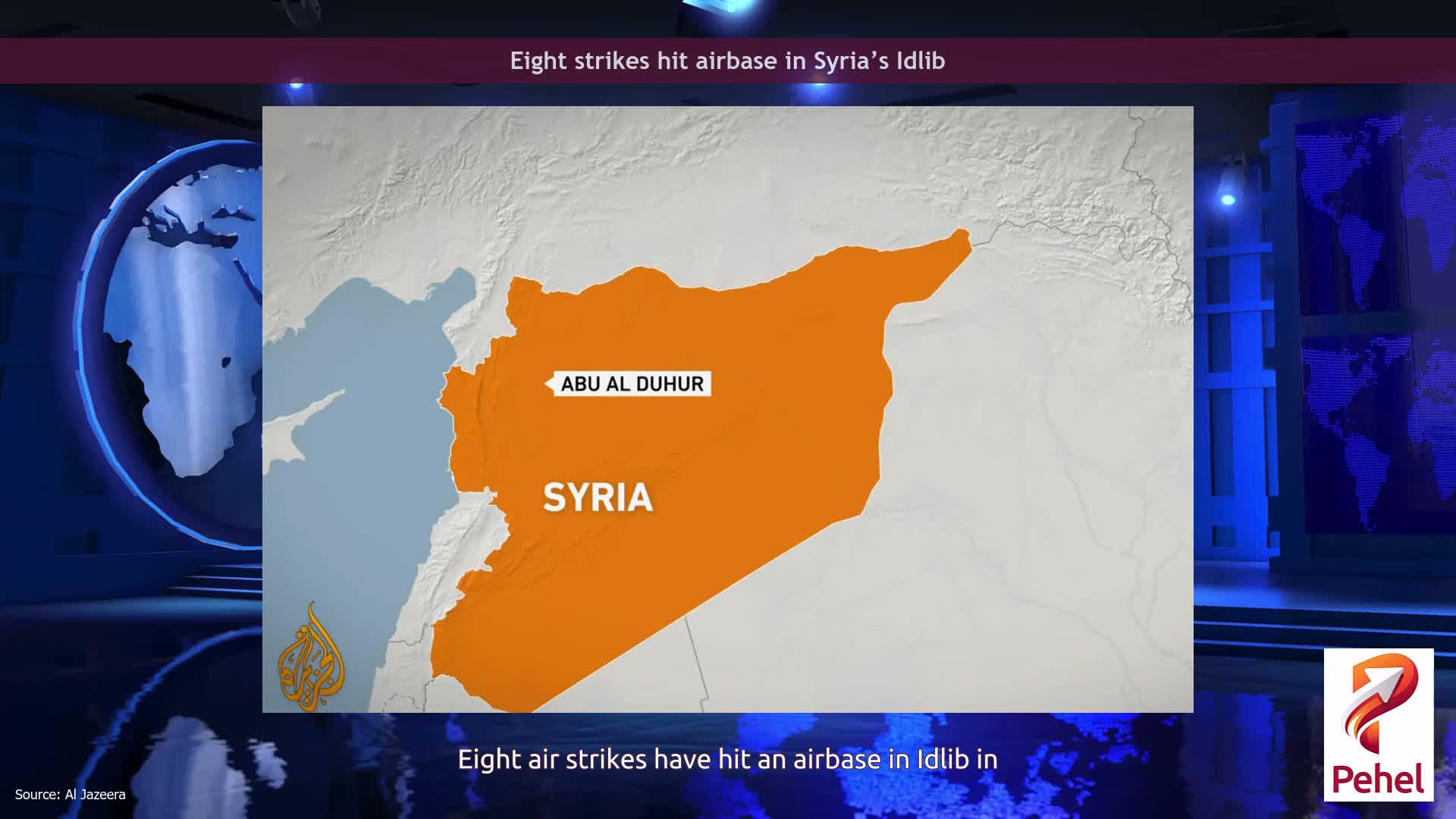 Eight strikes hit airbase in Syria’s Idlib