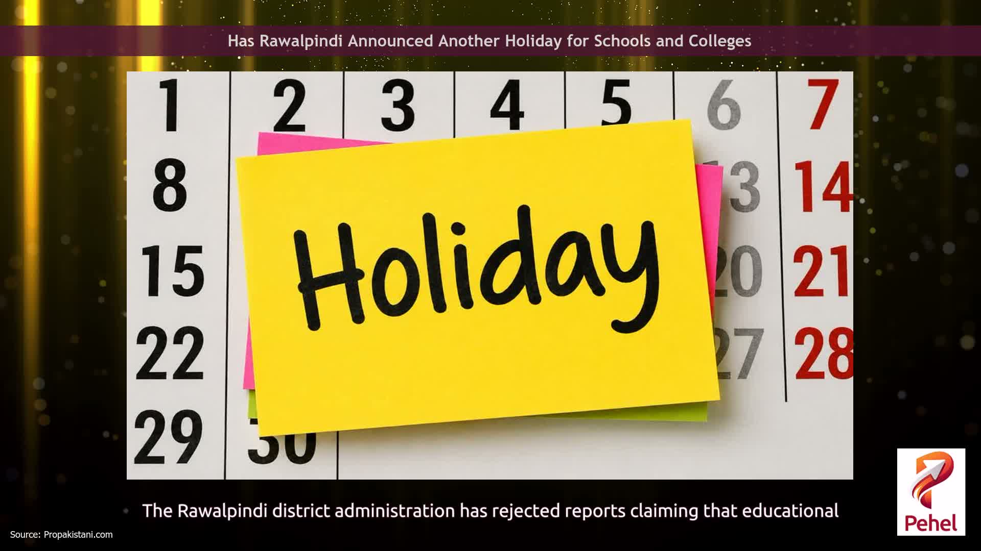 Has Rawalpindi Announced Another Holiday for Schools and Colleges