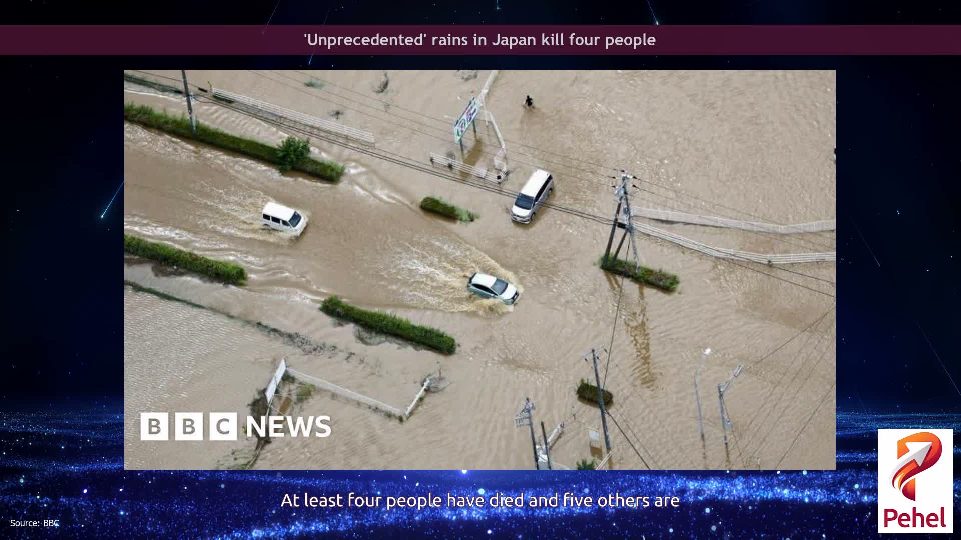 'Unprecedented' rains in Japan kill four people