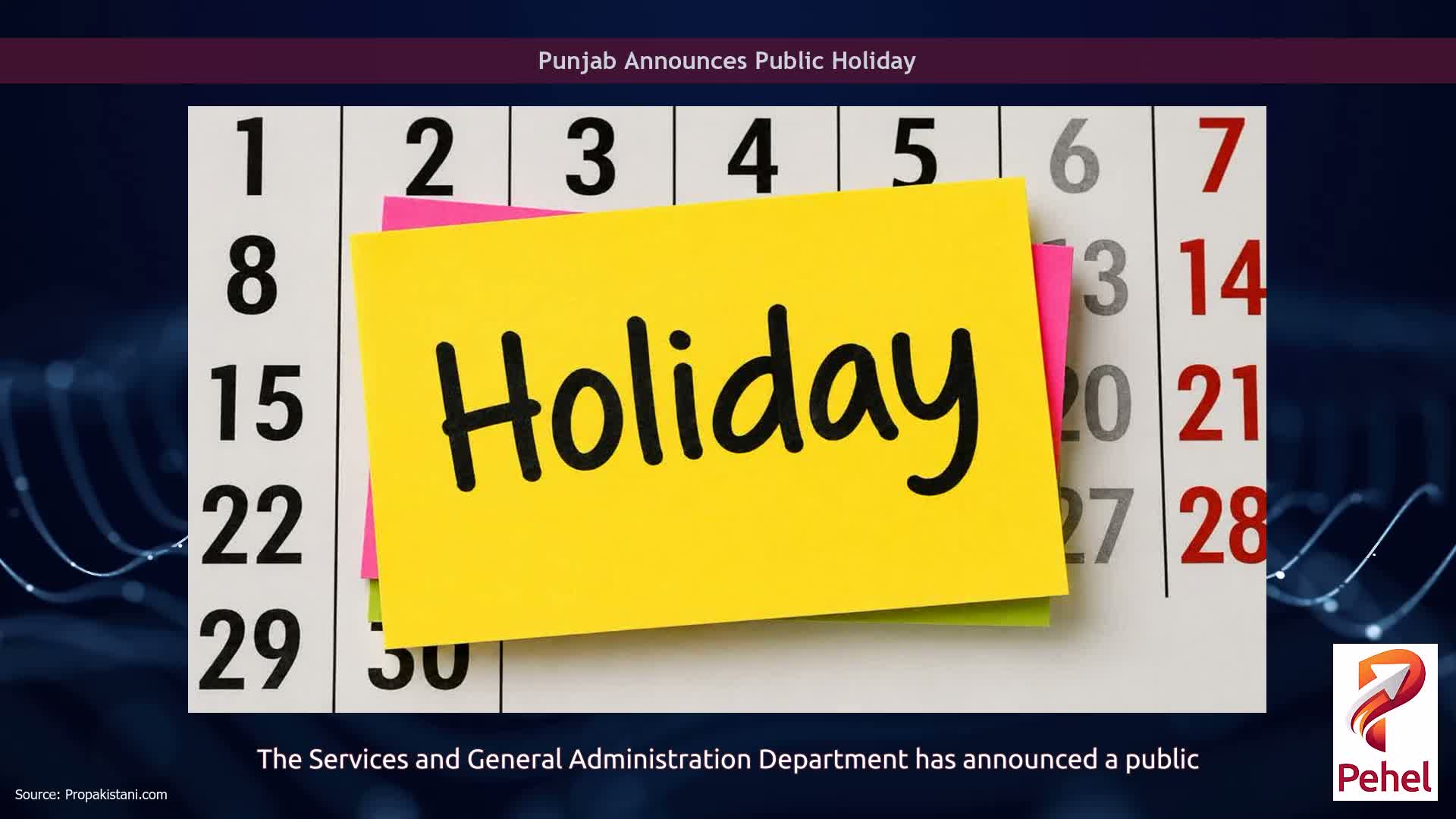 Punjab Announces Public Holiday