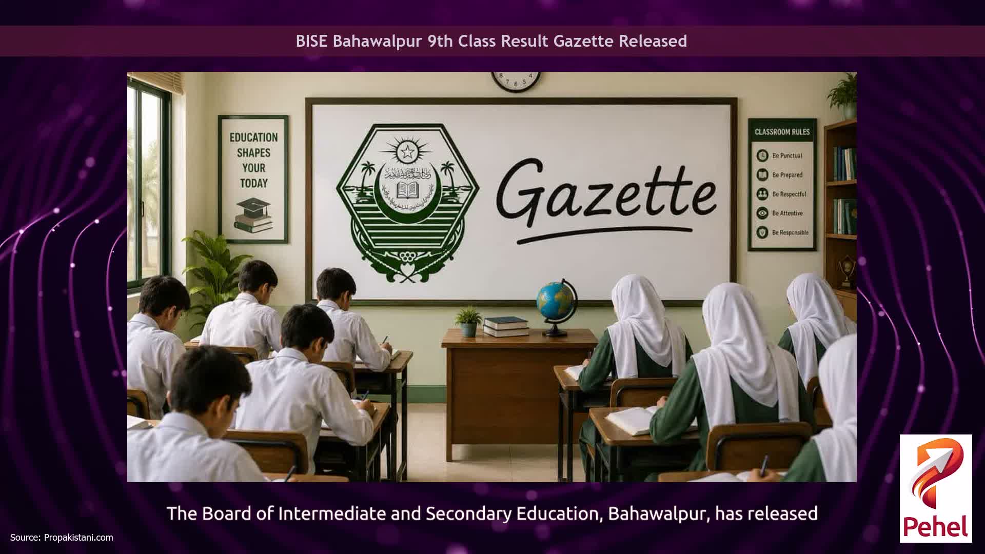 BISE Bahawalpur 9th Class Result Gazette Released