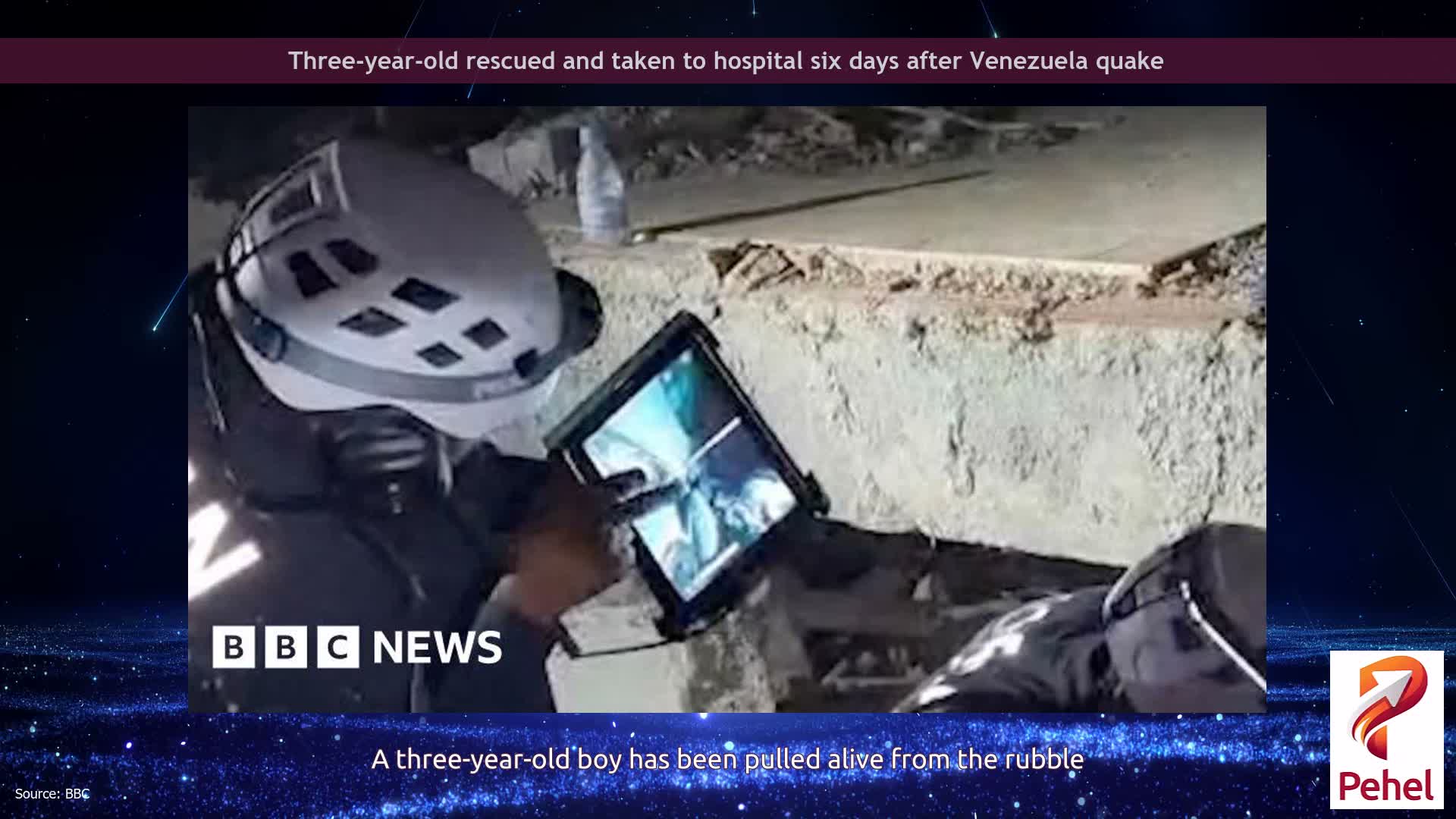 Three-year-old rescued and taken to hospital six days after Venezuela quake