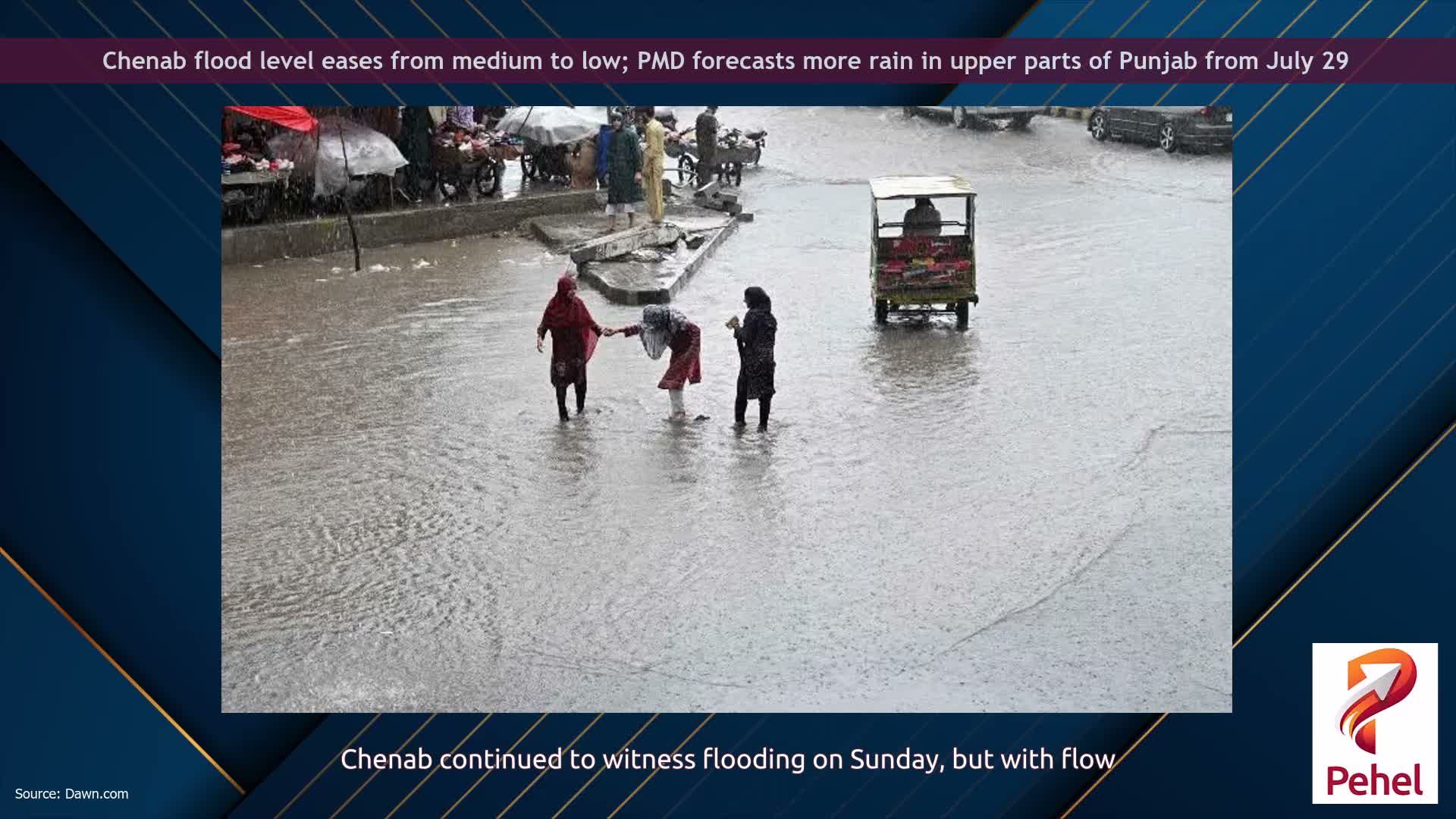 Chenab flood level eases from medium to low; PMD forecasts more rain in upper parts of Punjab from July 29