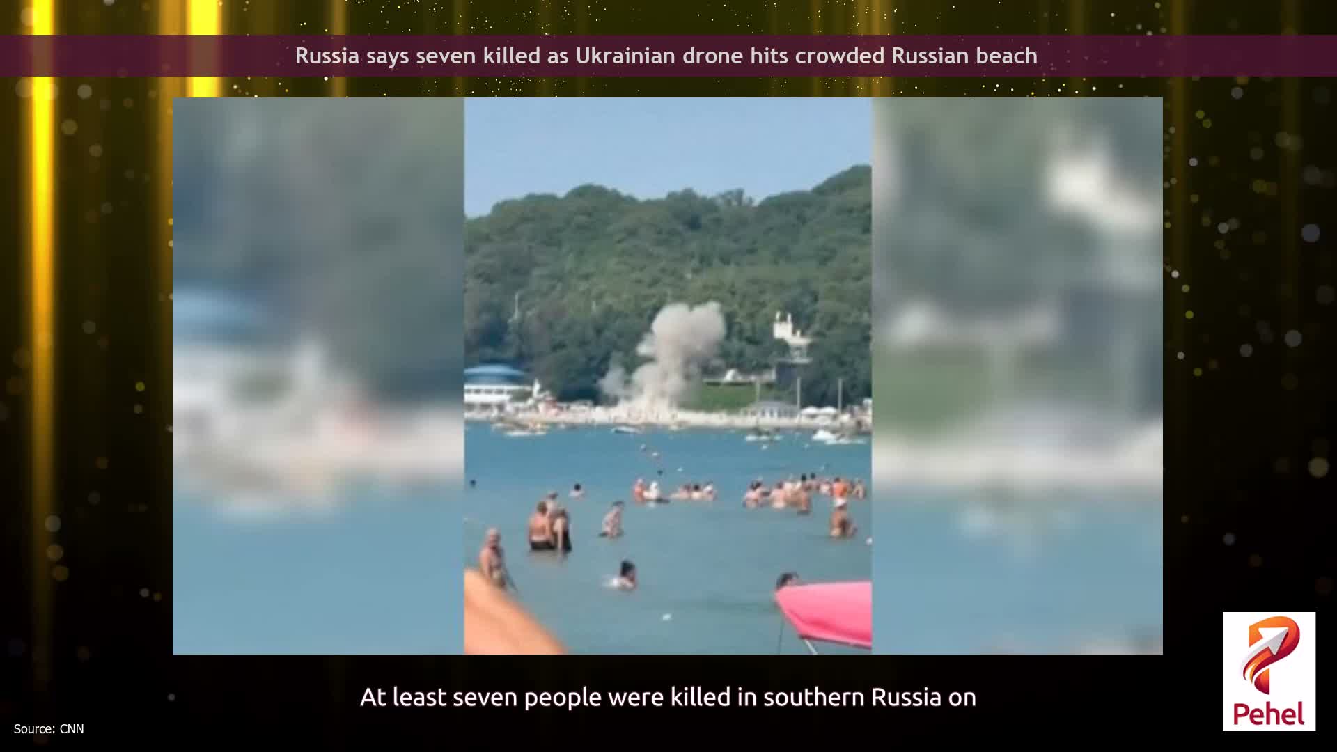 Russia says seven killed as Ukrainian drone hits crowded Russian beach