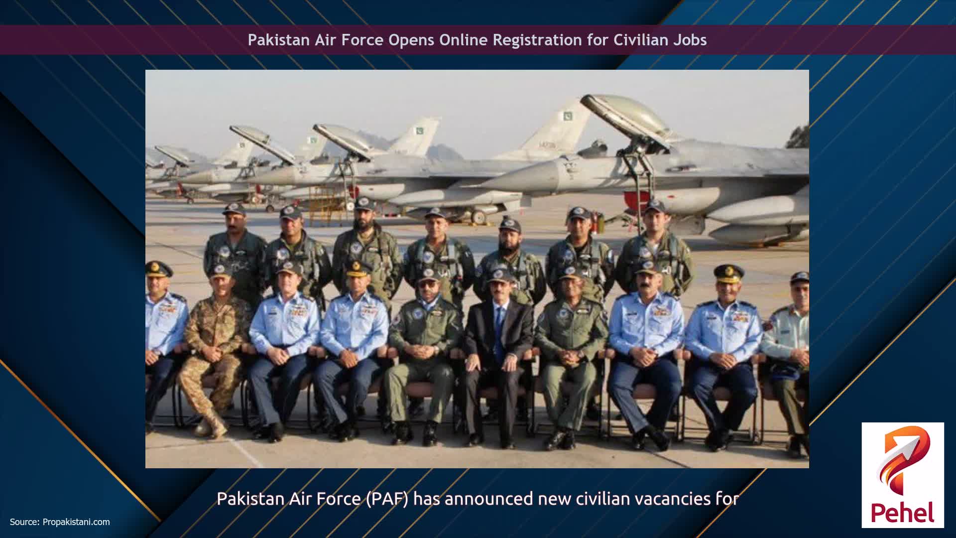 Pakistan Air Force Opens Online Registration for Civilian Jobs