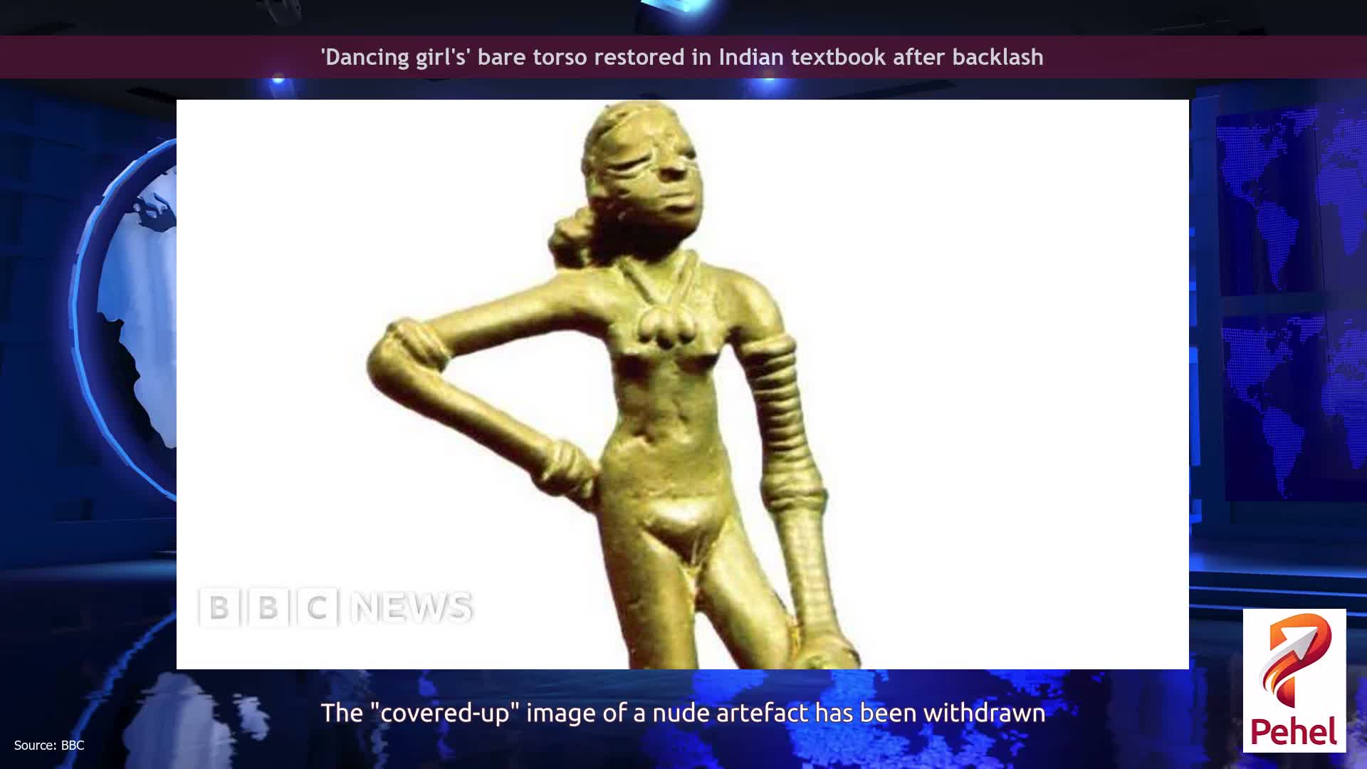 'Dancing girl's' bare torso restored in Indian textbook after backlash