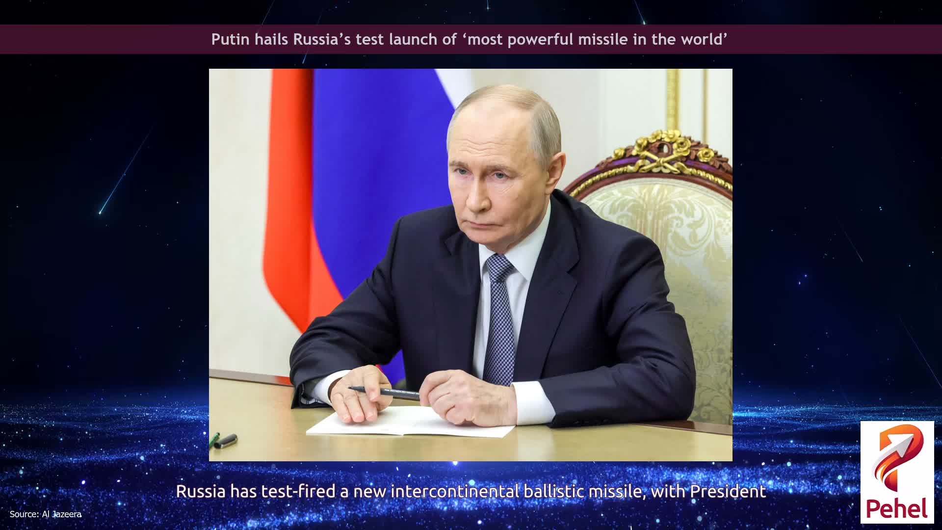 Putin hails Russia’s test launch of ‘most powerful missile in the world’