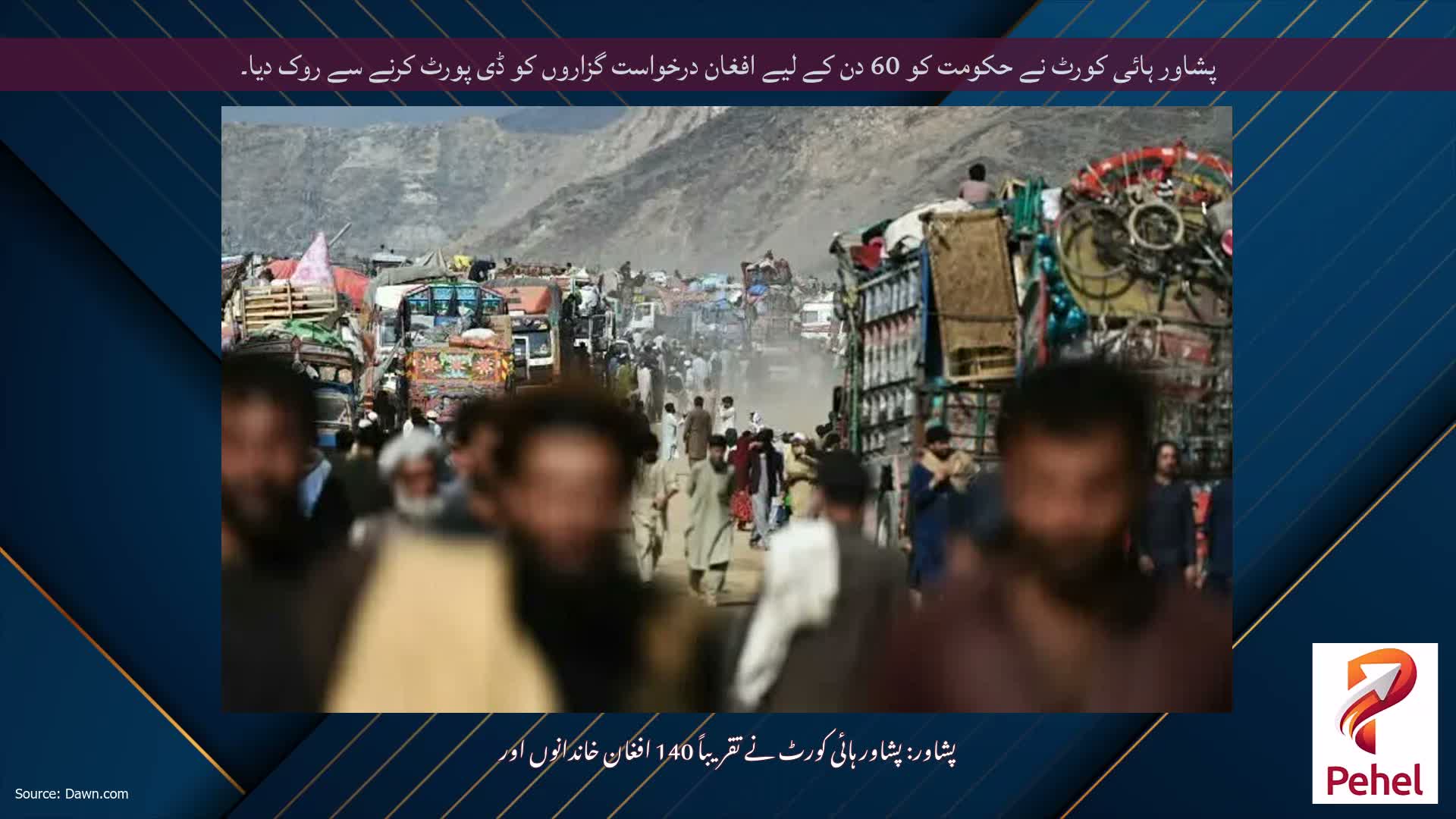 پشاور ہائی کورٹ نے حکومت کو 60 دن کے لیے افغان درخواست گزاروں کو ڈی پورٹ کرنے سے روک دیا۔