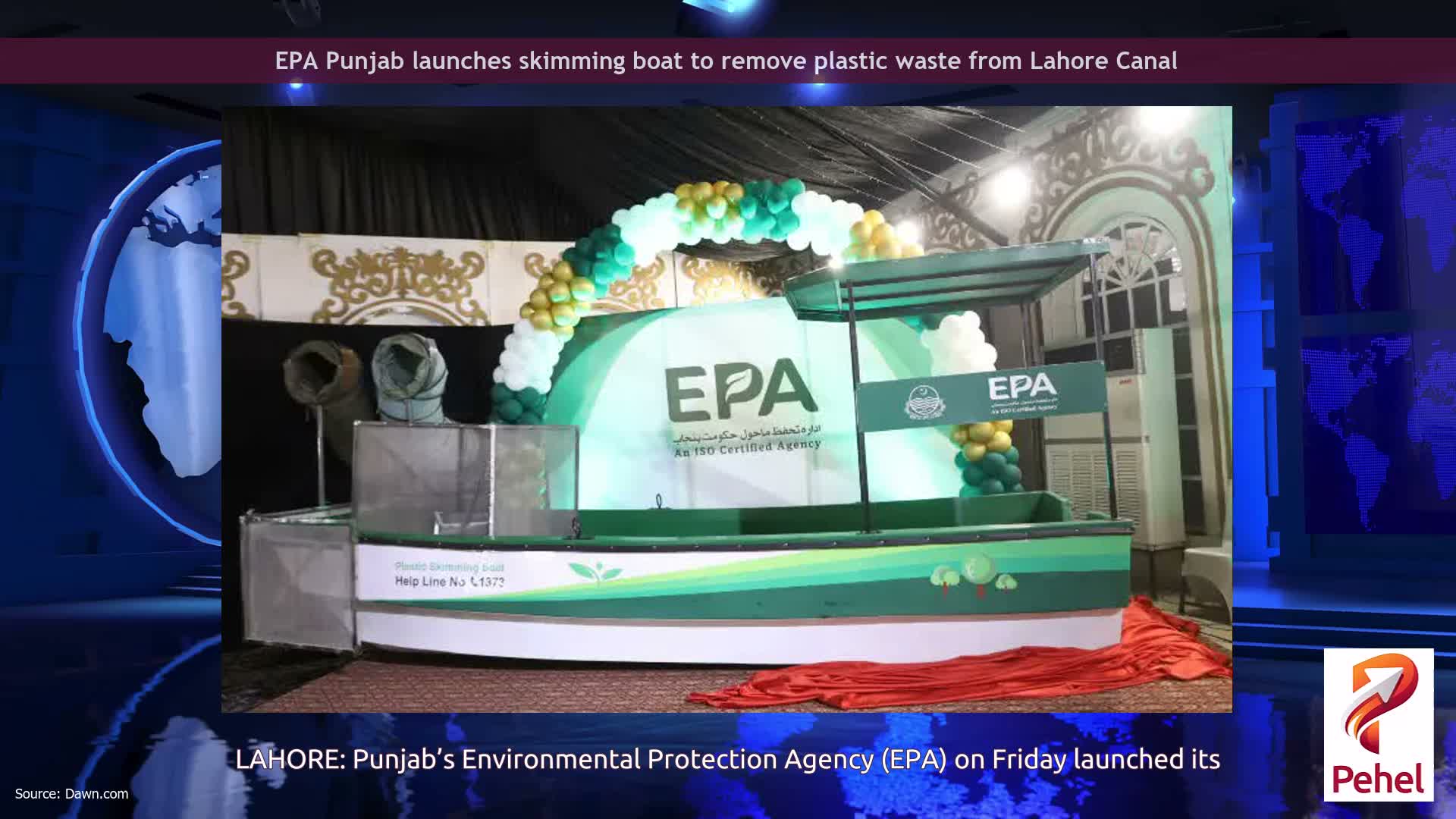 EPA Punjab launches skimming boat to remove plastic waste from Lahore Canal