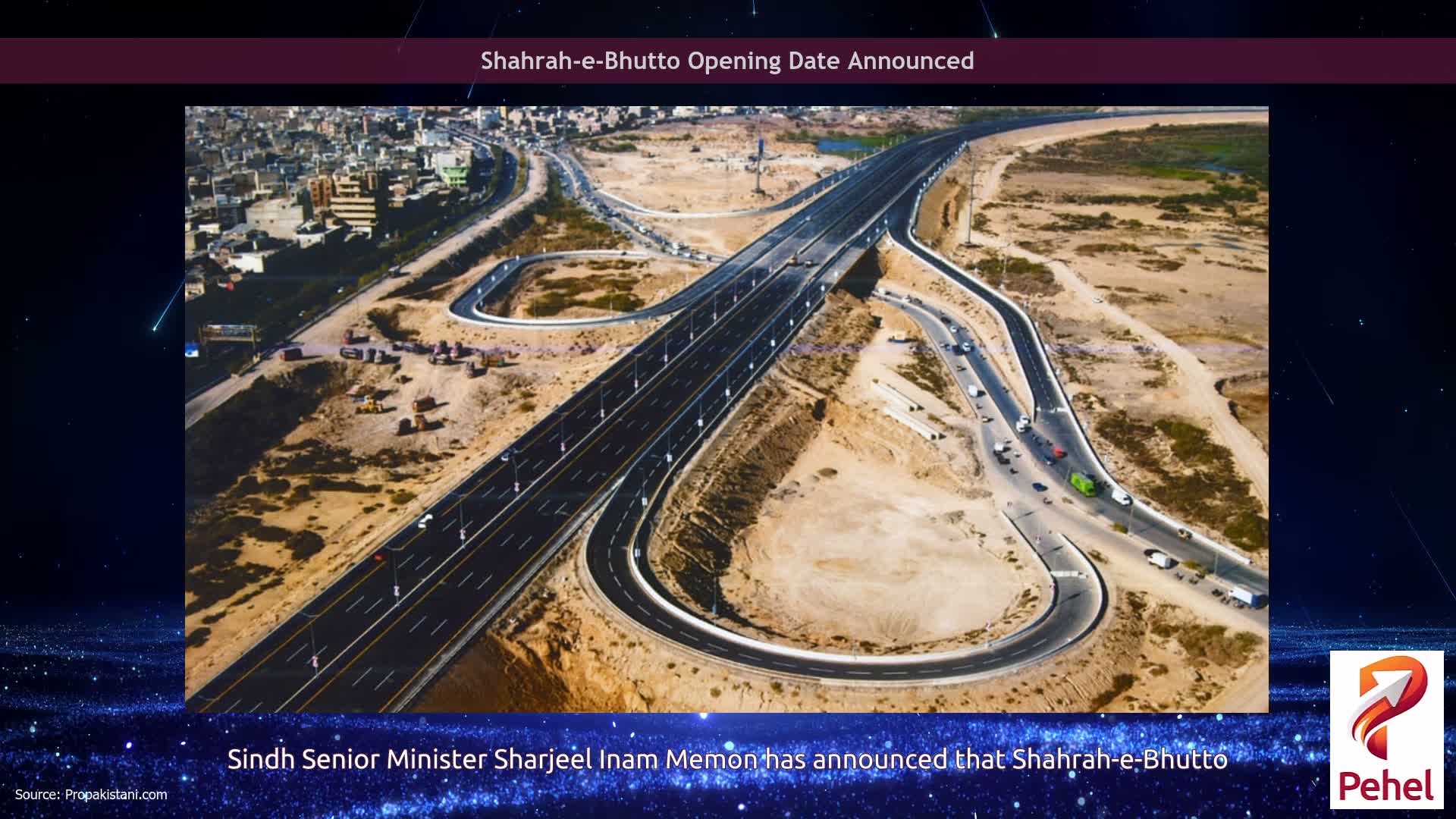 Shahrah-e-Bhutto Opening Date Announced