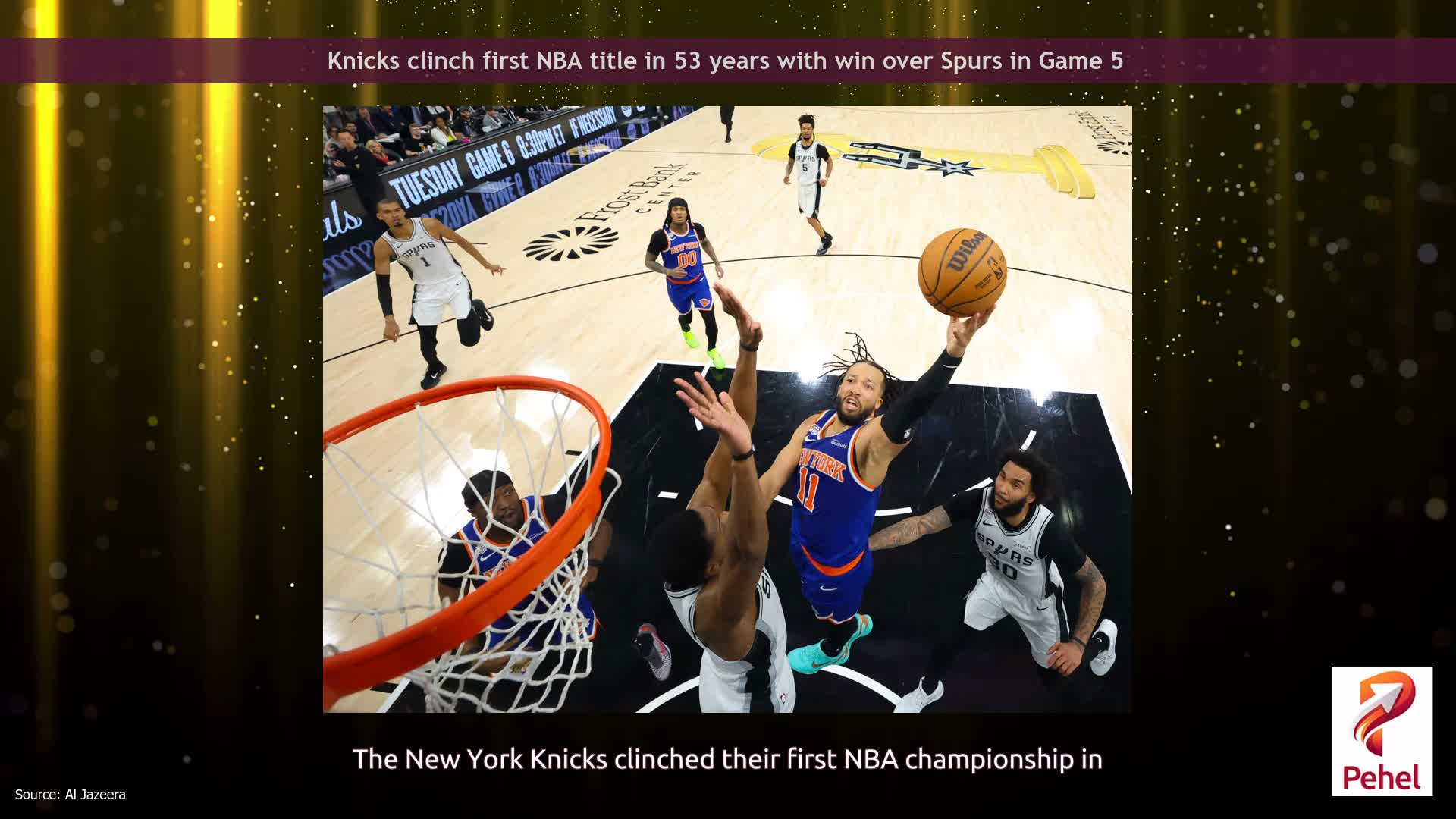 Knicks clinch first NBA title in 53 years with win over Spurs in Game 5