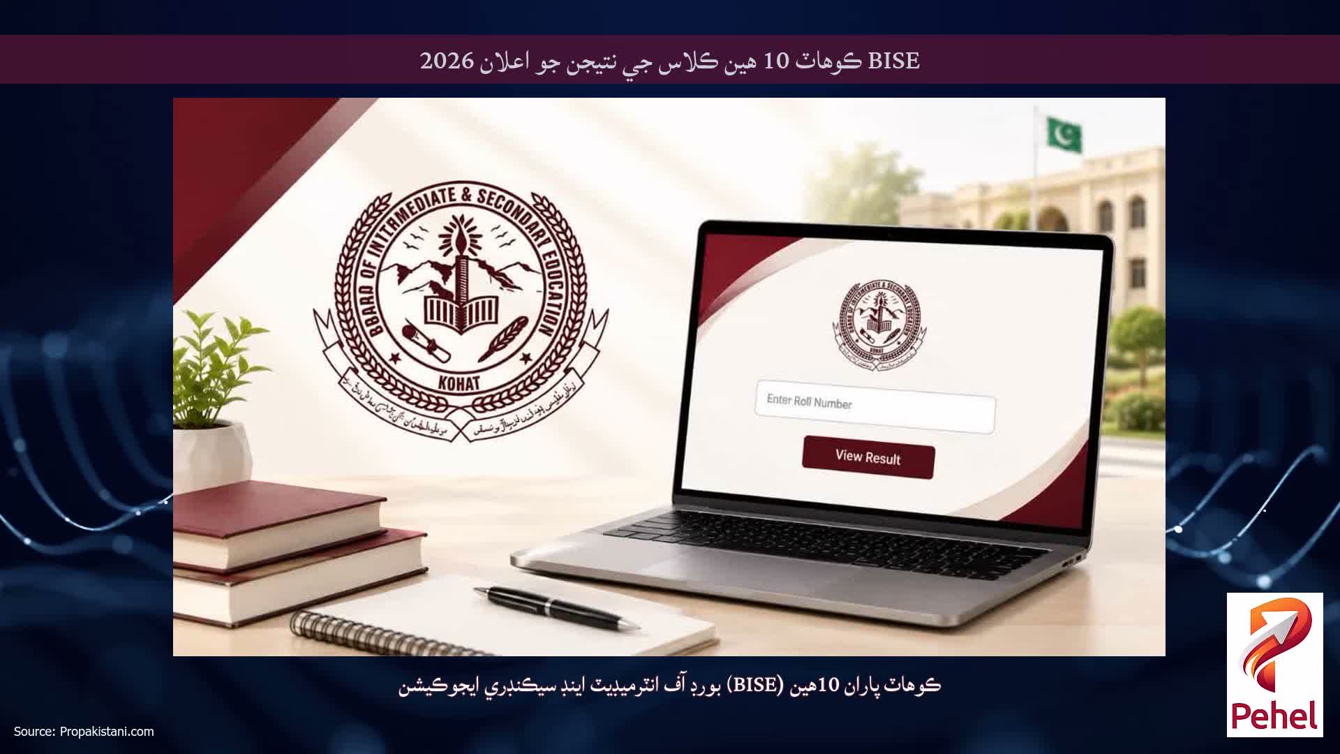BISE ڪوهاٽ 10 هين ڪلاس جي نتيجن جو اعلان 2026