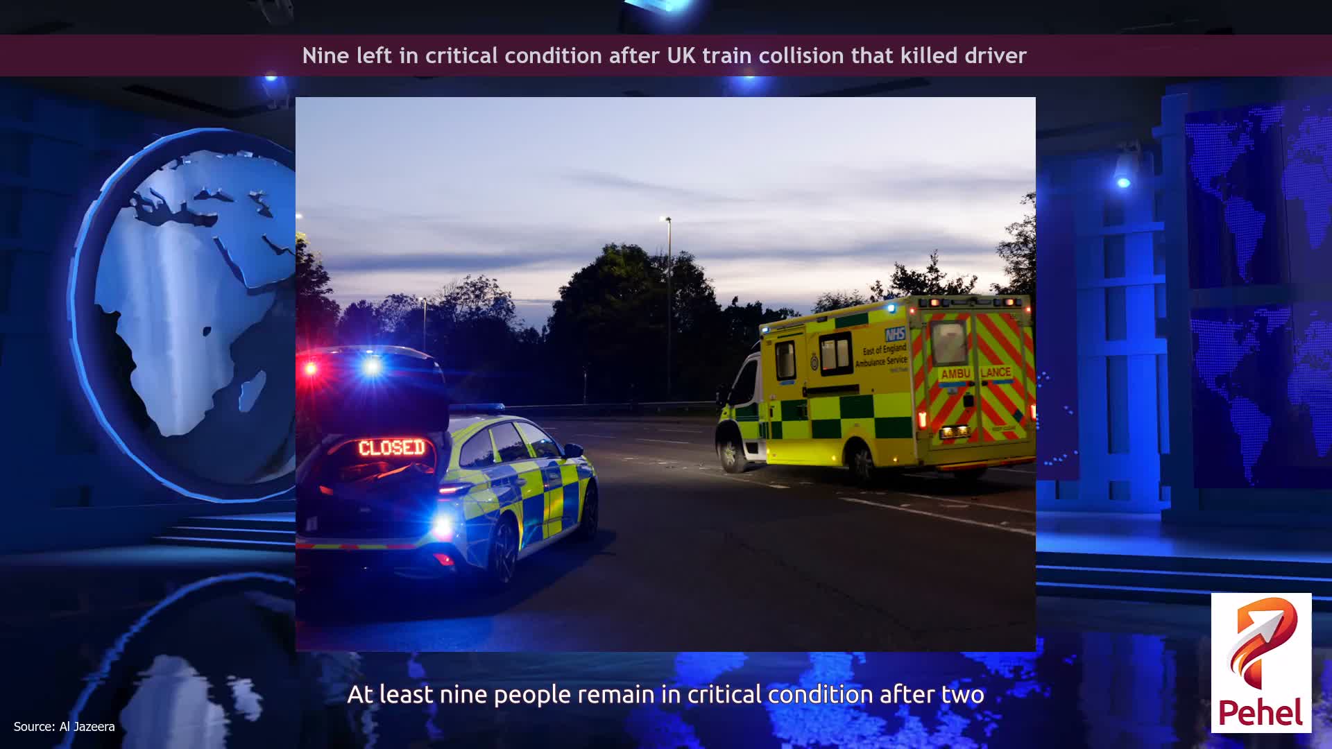 Nine left in critical condition after UK train collision that killed driver