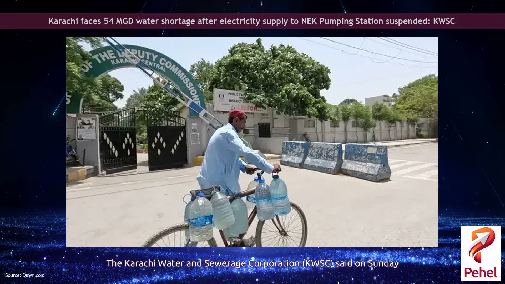Karachi faces 54 MGD water shortage after electricity supply to NEK Pumping Station suspended: KWSC