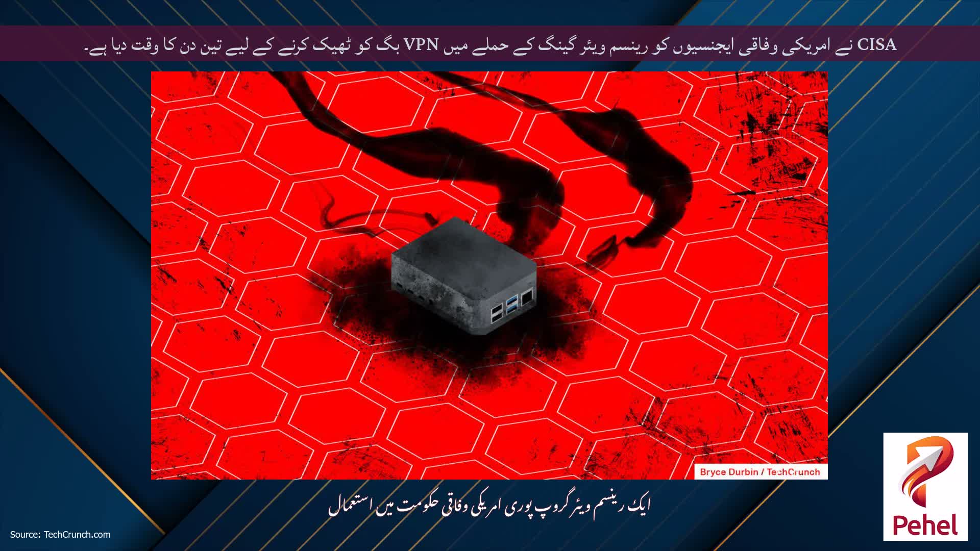 CISA نے امریکی وفاقی ایجنسیوں کو رینسم ویئر گینگ کے حملے میں VPN بگ کو ٹھیک کرنے کے لیے تین دن کا وقت دیا ہے۔