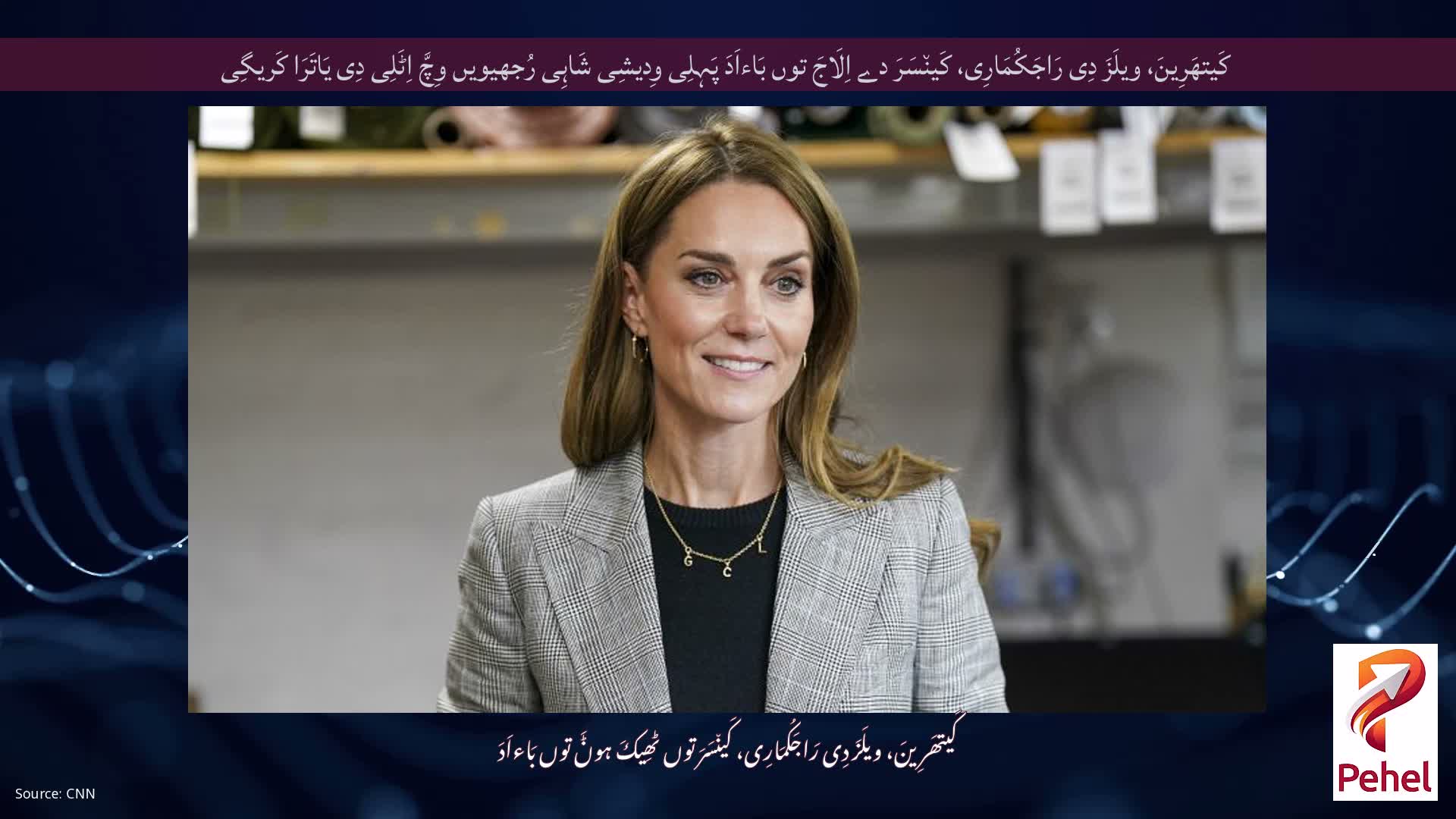 کَیتھَرِینَ، ویلَزَ دِی رَاجَکُمَارِی، کَین٘سَرَ دے اِلَاجَ توں بَاءاَدَ پَہِلِی وِدیشِی شَاہِی رُجھیویں وِچَّ اِٹَلِی دِی یَاتَرَا کَریگِی