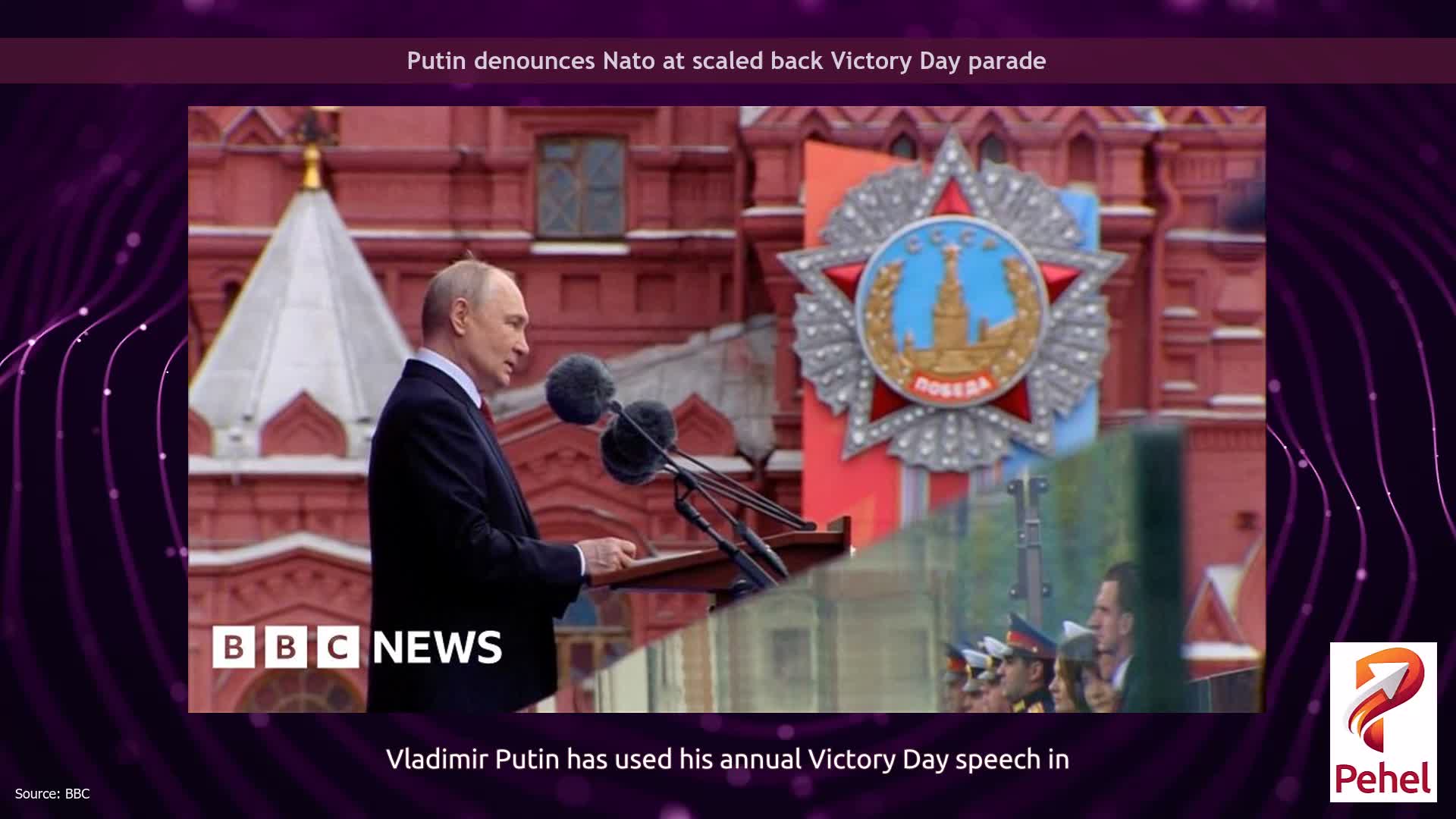 Putin denounces Nato at scaled back Victory Day parade
