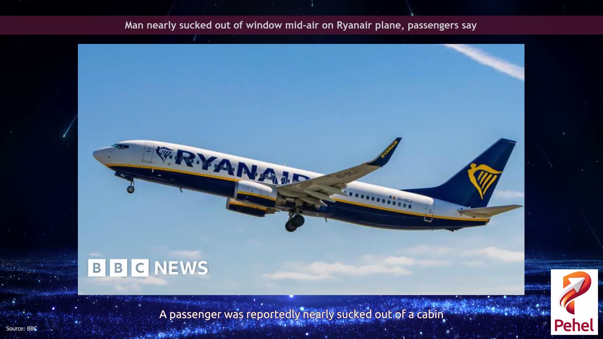 Man nearly sucked out of window mid-air on Ryanair plane, passengers say