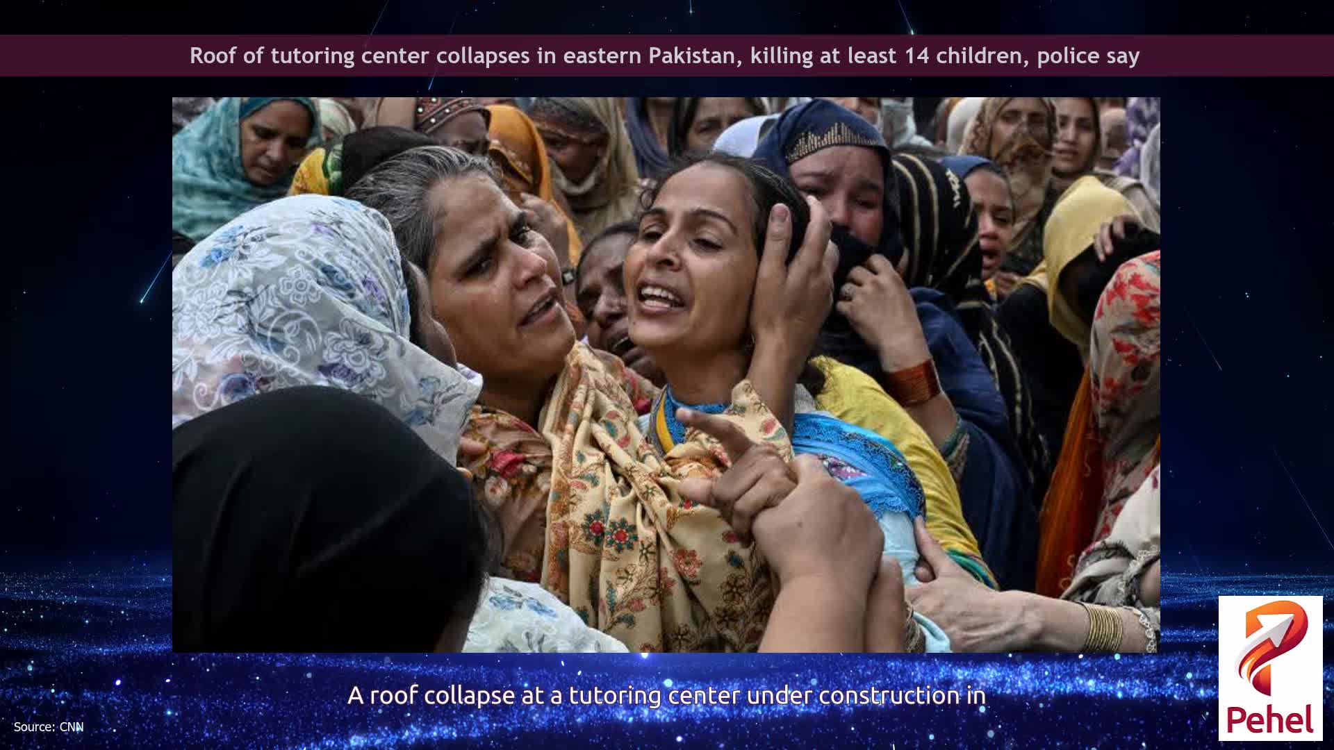 Roof of tutoring center collapses in eastern Pakistan, killing at least 14 children, police say