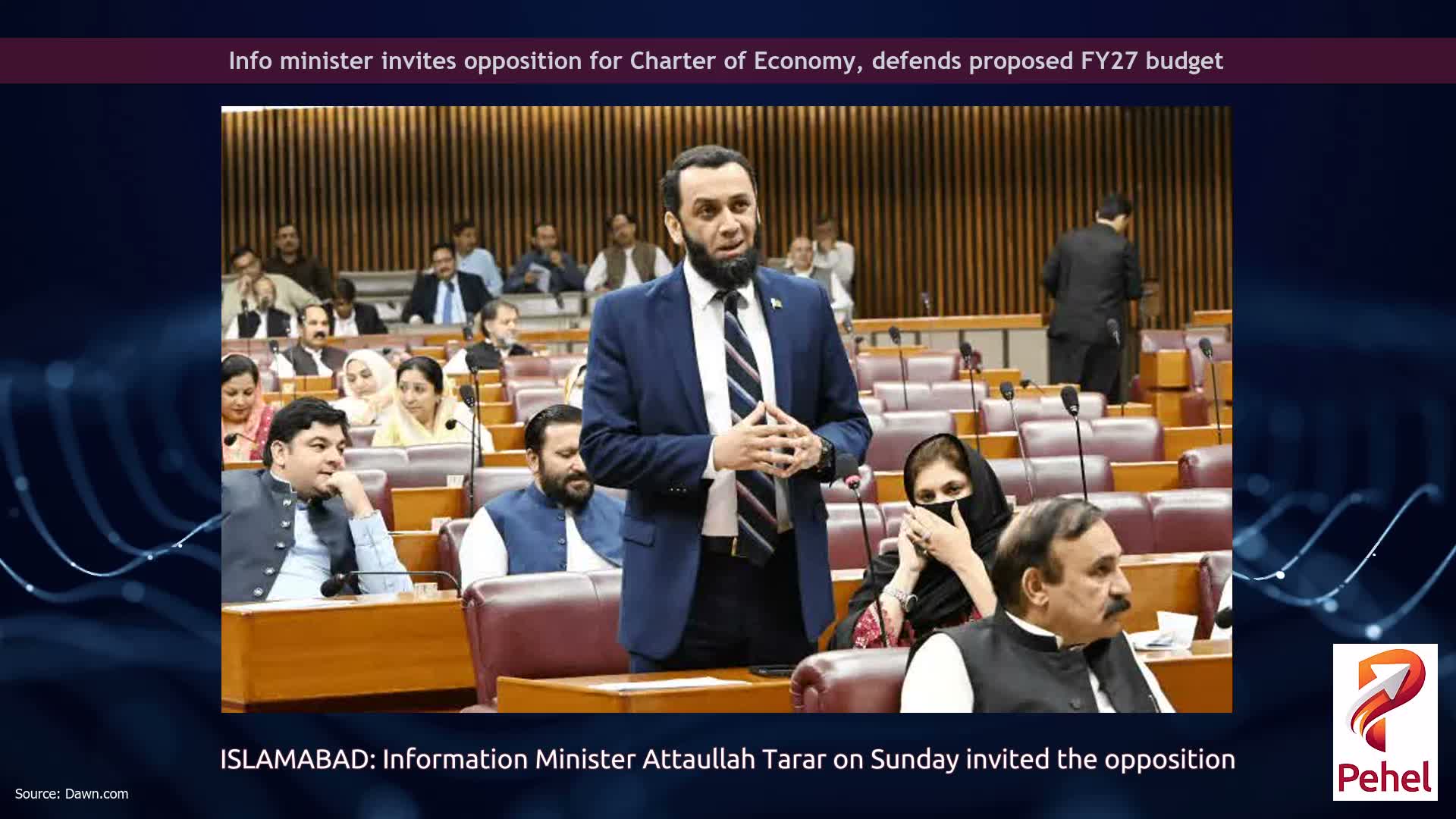 Info minister invites opposition for Charter of Economy, defends proposed FY27 budget