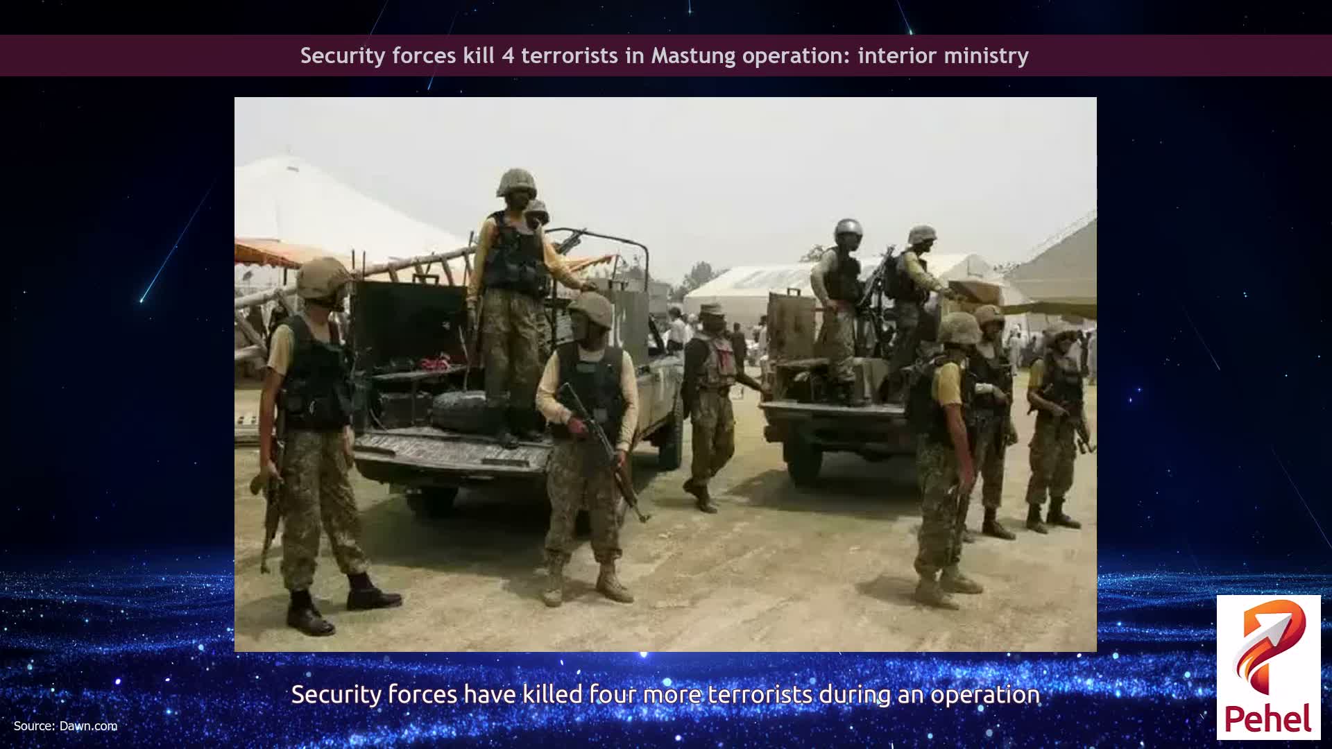 Security forces kill 4 terrorists in Mastung operation: interior ministry