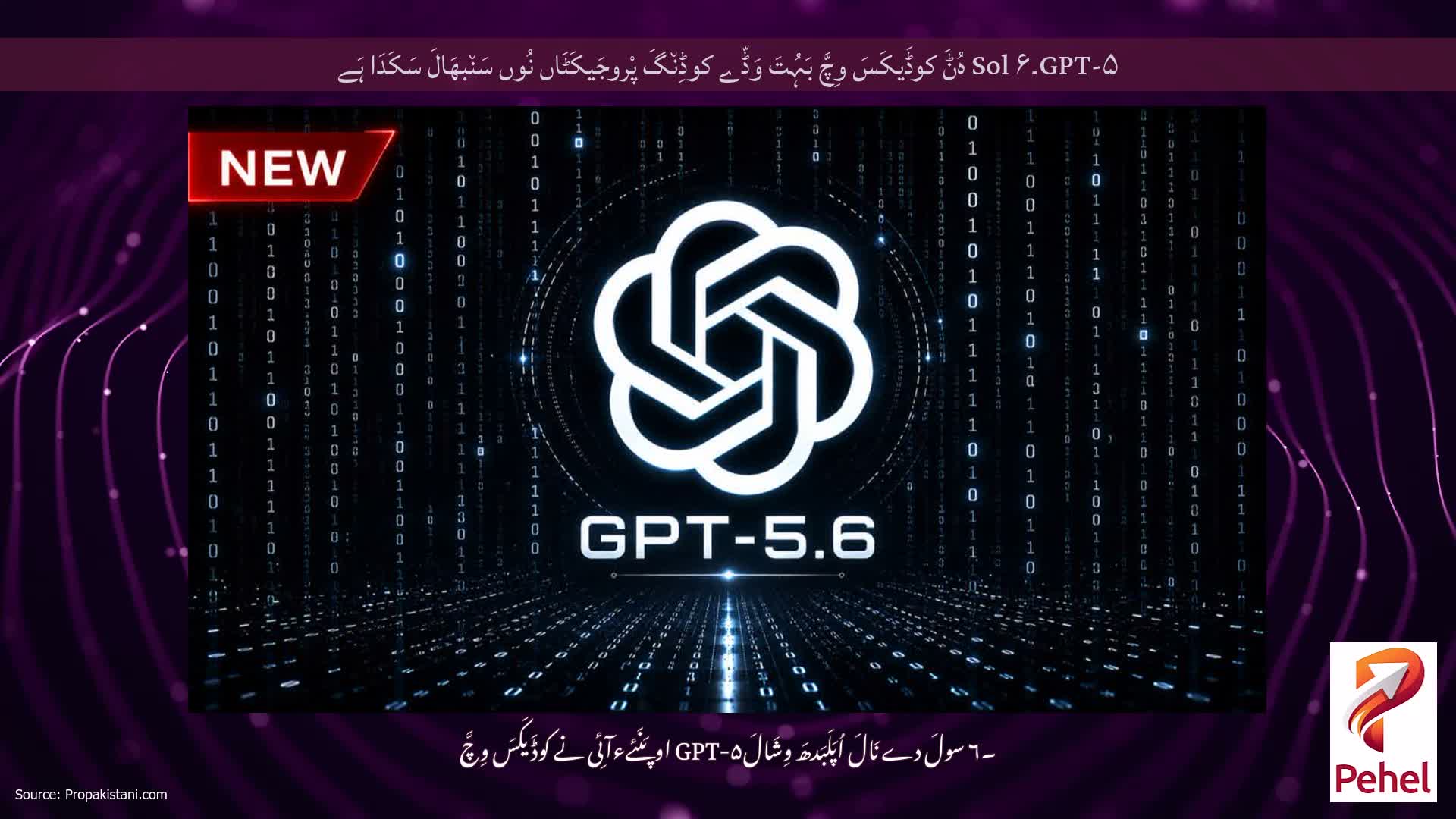 GPT-۵۔۶ Sol ہُݨَ کوڈَیکَسَ وِچَّ بَہُتَ وَڈّے کوڈِن٘گَ پْروجَیکَٹَاں نُوں سَن٘بھَالَ سَکَدَا ہَے