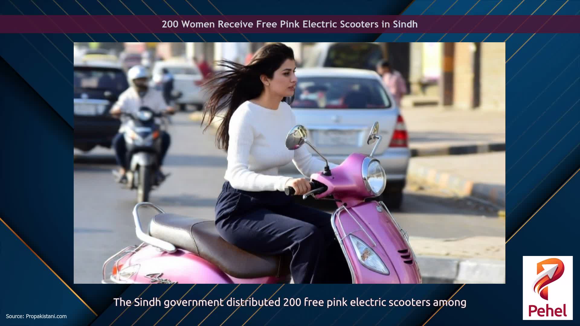 200 Women Receive Free Pink Electric Scooters in Sindh