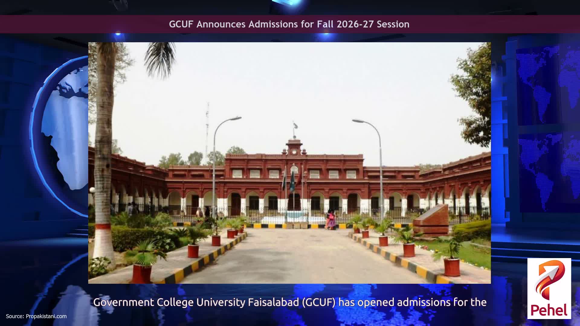 GCUF Announces Admissions for Fall 2026-27 Session