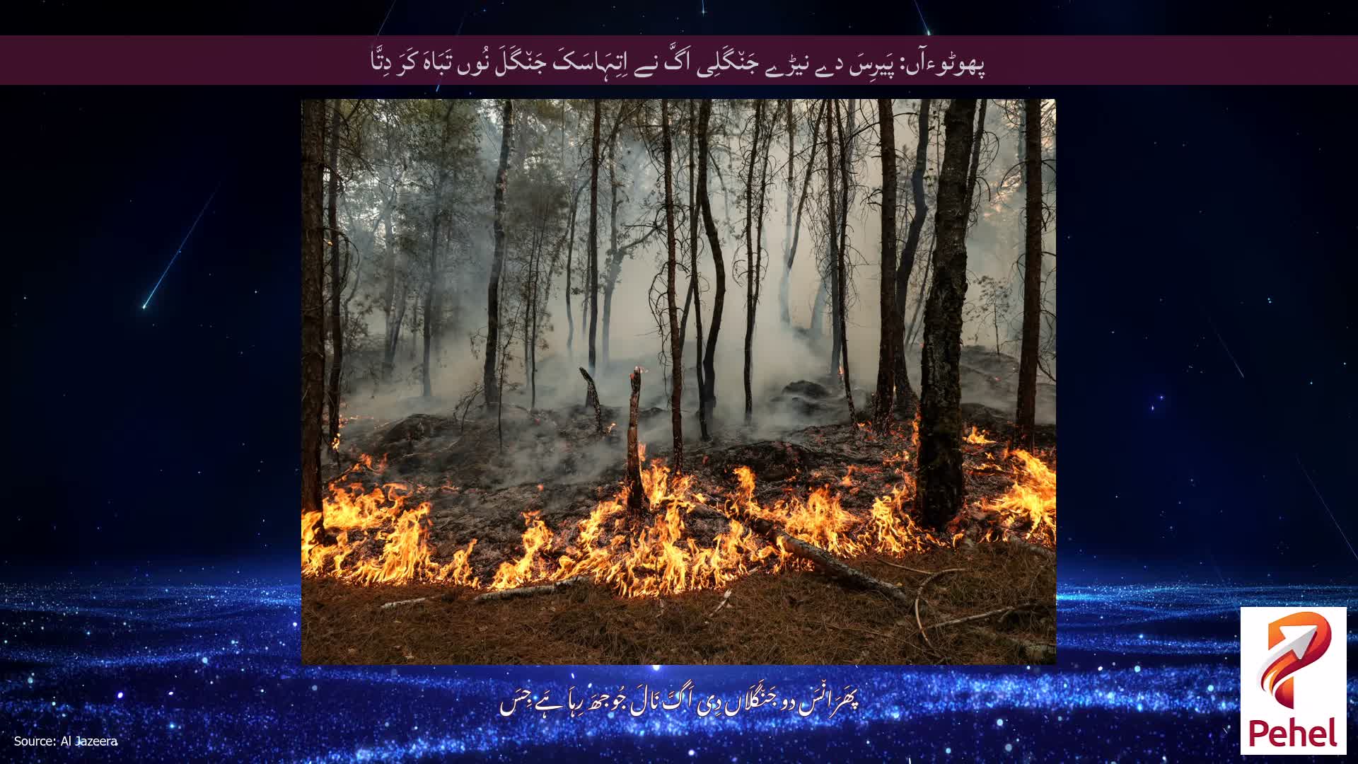 پھوٹوءآں: پَیرِسَ دے نیڑے جَن٘گَلِی اَگَّ نے اِتِہَاسَکَ جَن٘گَلَ نُوں تَبَاہَ کَرَ دِتَّا